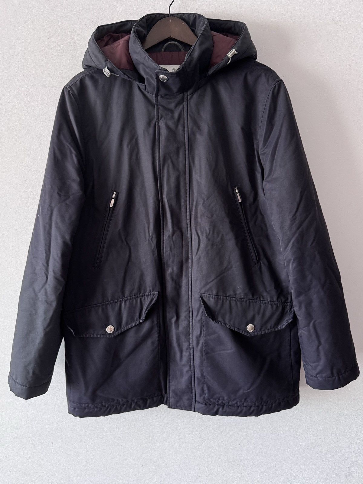 Brunello Cucinelli 🔥🔥 Brunello Cucinelli Navy Nylon Padded Jacket Size US S / EU 44-46 / 1 - 1 Thumbnail