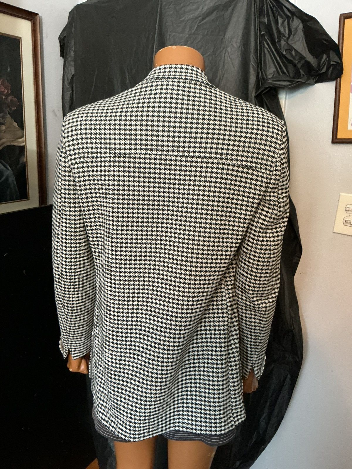 Vintage Vintage 60s Masculini Combo Houndstooth Blazer Jacket Size US S / EU 44-46 / 1 - 14 Thumbnail