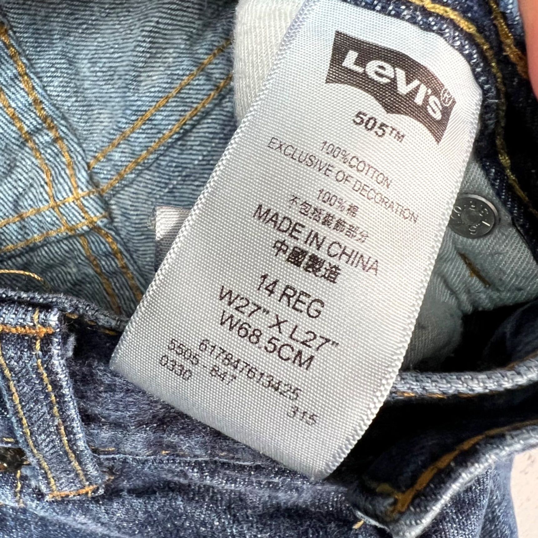 Levi's Levi's 505 Jeans Womens Regular Straight Denim Blue 27x27 Size 14 Adult 5-Pocket Cotton Mid Rise Size 36" / US 14 / IT 50 - 5 Thumbnail