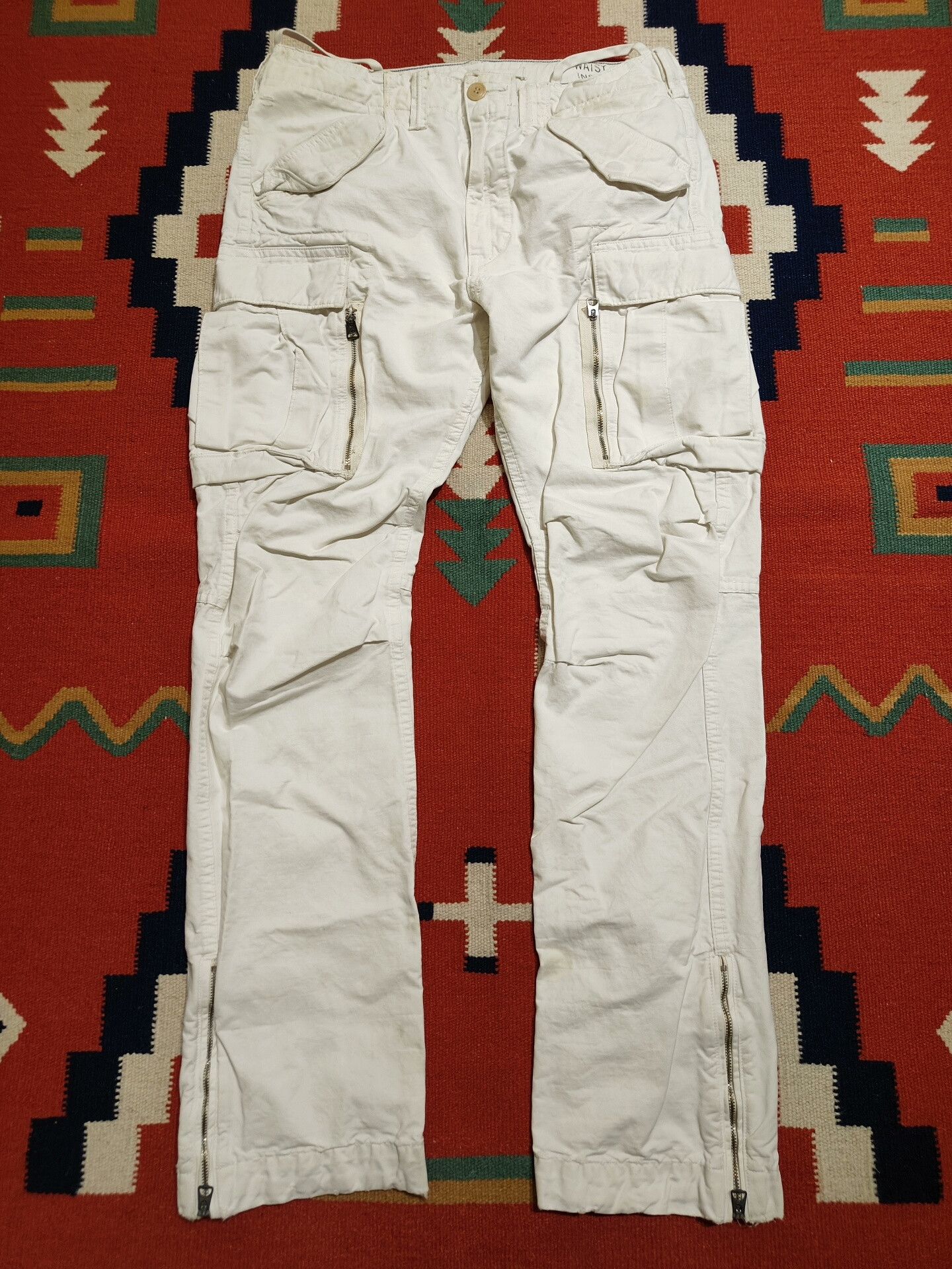 RRL Ralph Lauren RRL Vintage Style White Cargo Pants Size US 32 / EU 48 - 1 Thumbnail