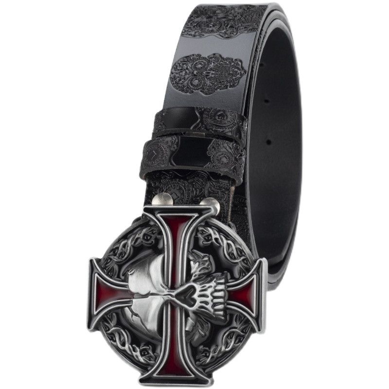 VIBE Dark Vintage Belt Riveted Belts Menswear Accessories Size ONE SIZE - 6 Thumbnail