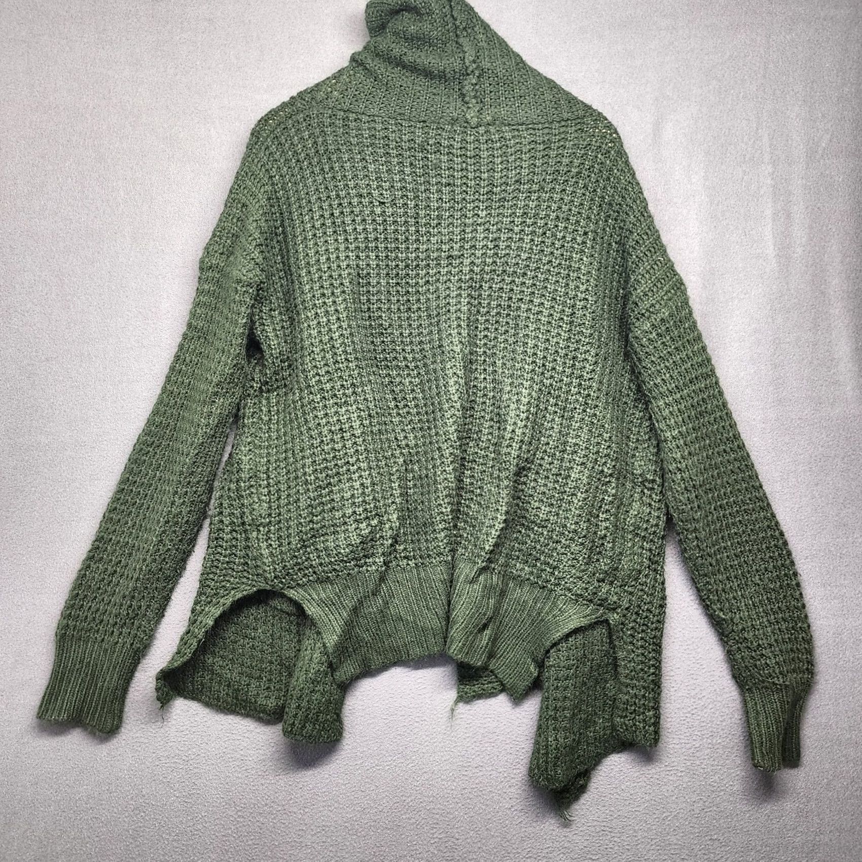 Vintage POL Sweater Womens XL Green Open Front Cardigan Knit Shawl Collar Size XL / US 12-14 / IT 48-50 - 2 Thumbnail