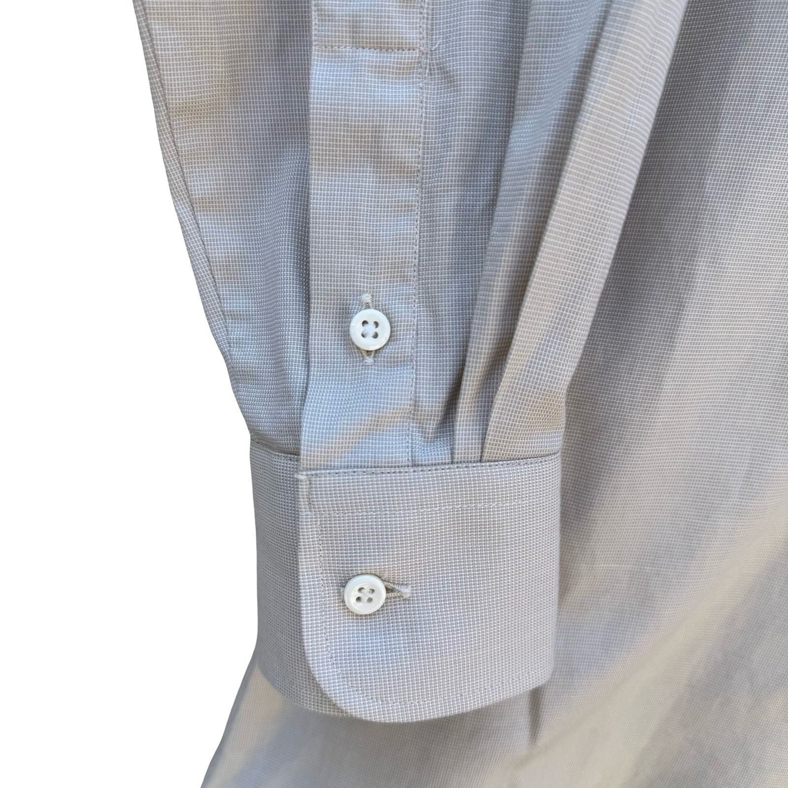 Ike Behar Ike Behar New York Mens Tan Micro Check Dress Shirt 15.5 34 Size US M / EU 48-50 / 2 - 5 Thumbnail
