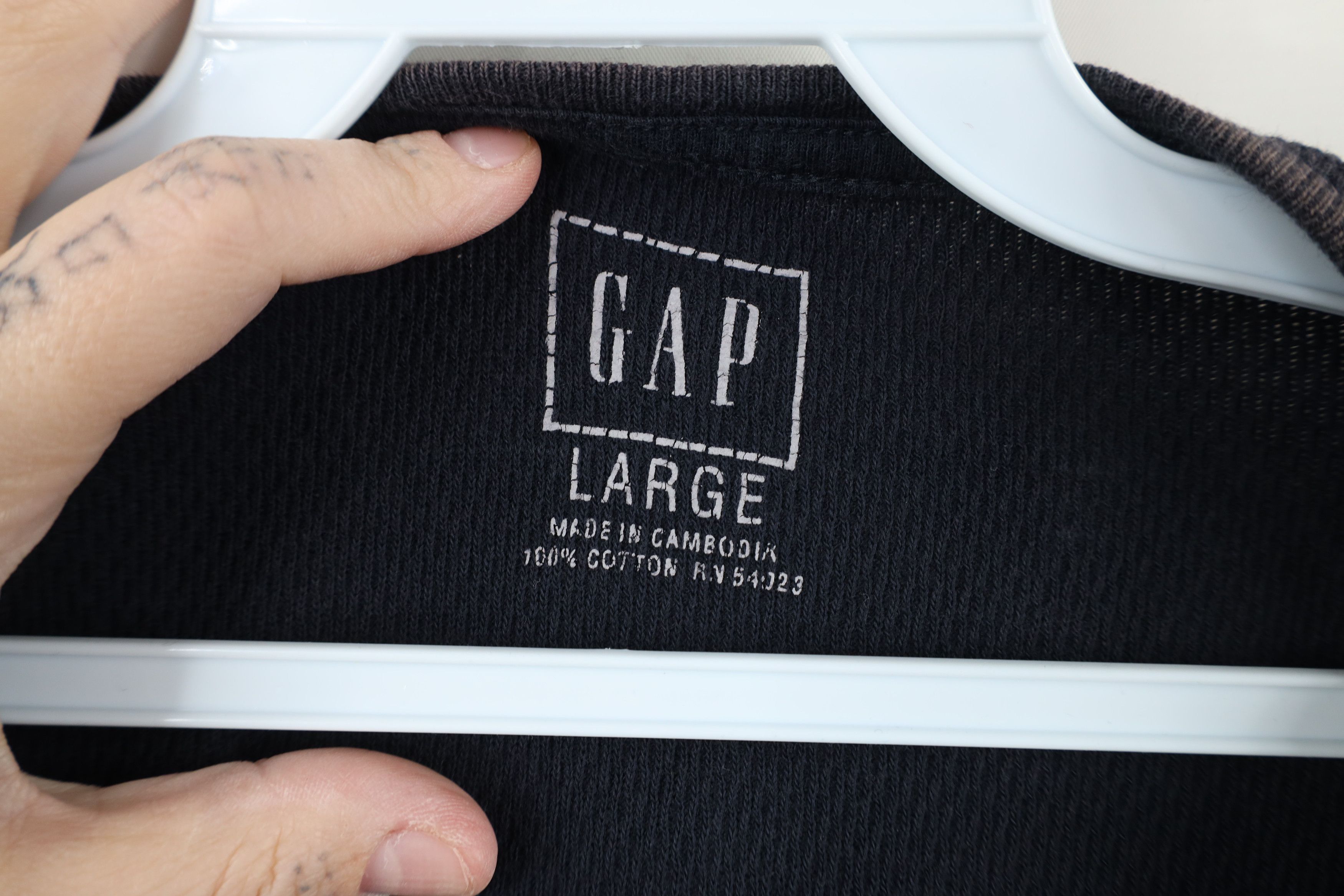 Gap × Vintage Vintage Gap Thermal Waffle Knit Long Sleeve Henley T-Shirt Size US L / EU 52-54 / 3 - 6 Thumbnail