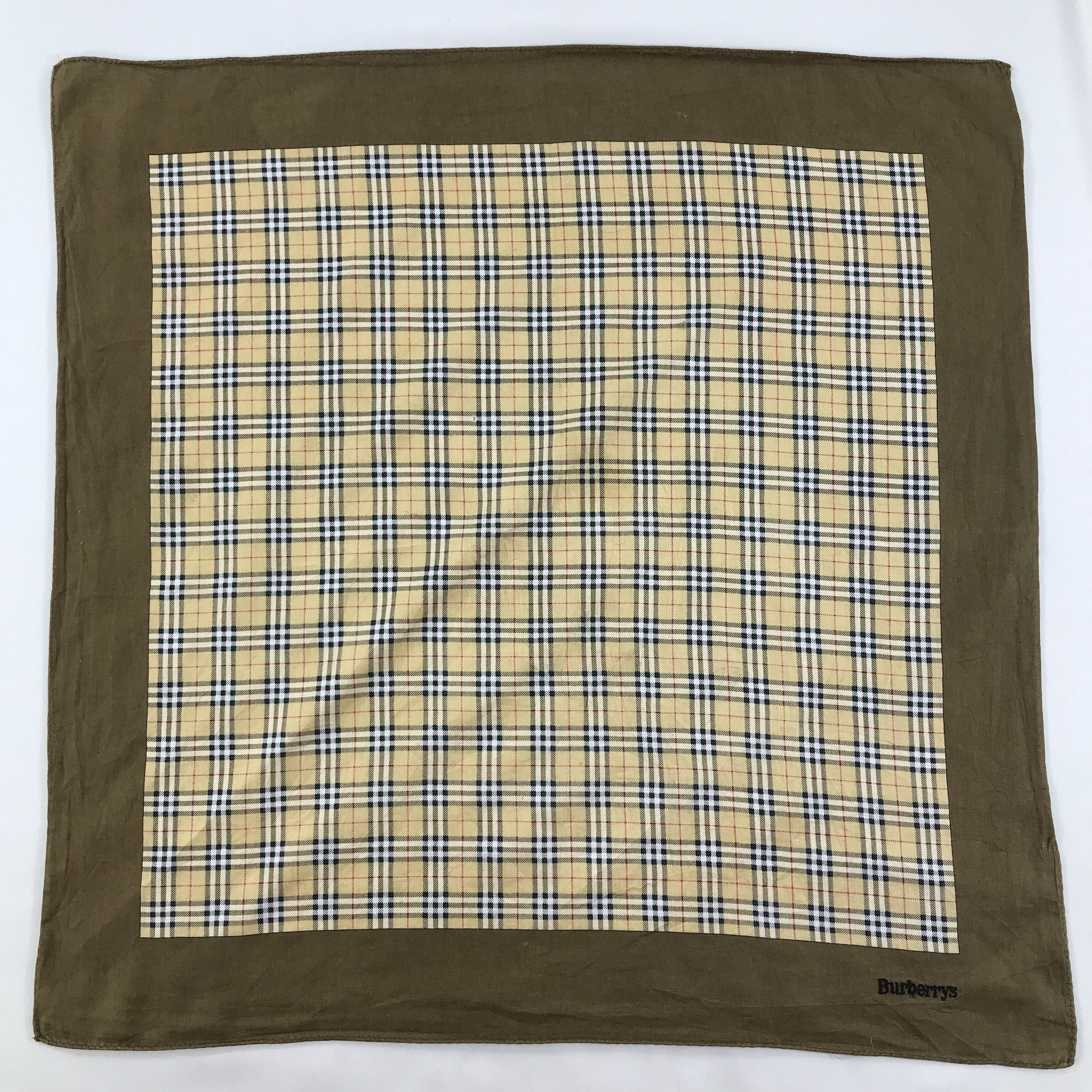 Burberry × Vintage Burberry Bandana / Handkerchief / Neckerchief - S1569 Size ONE SIZE - 1 Thumbnail