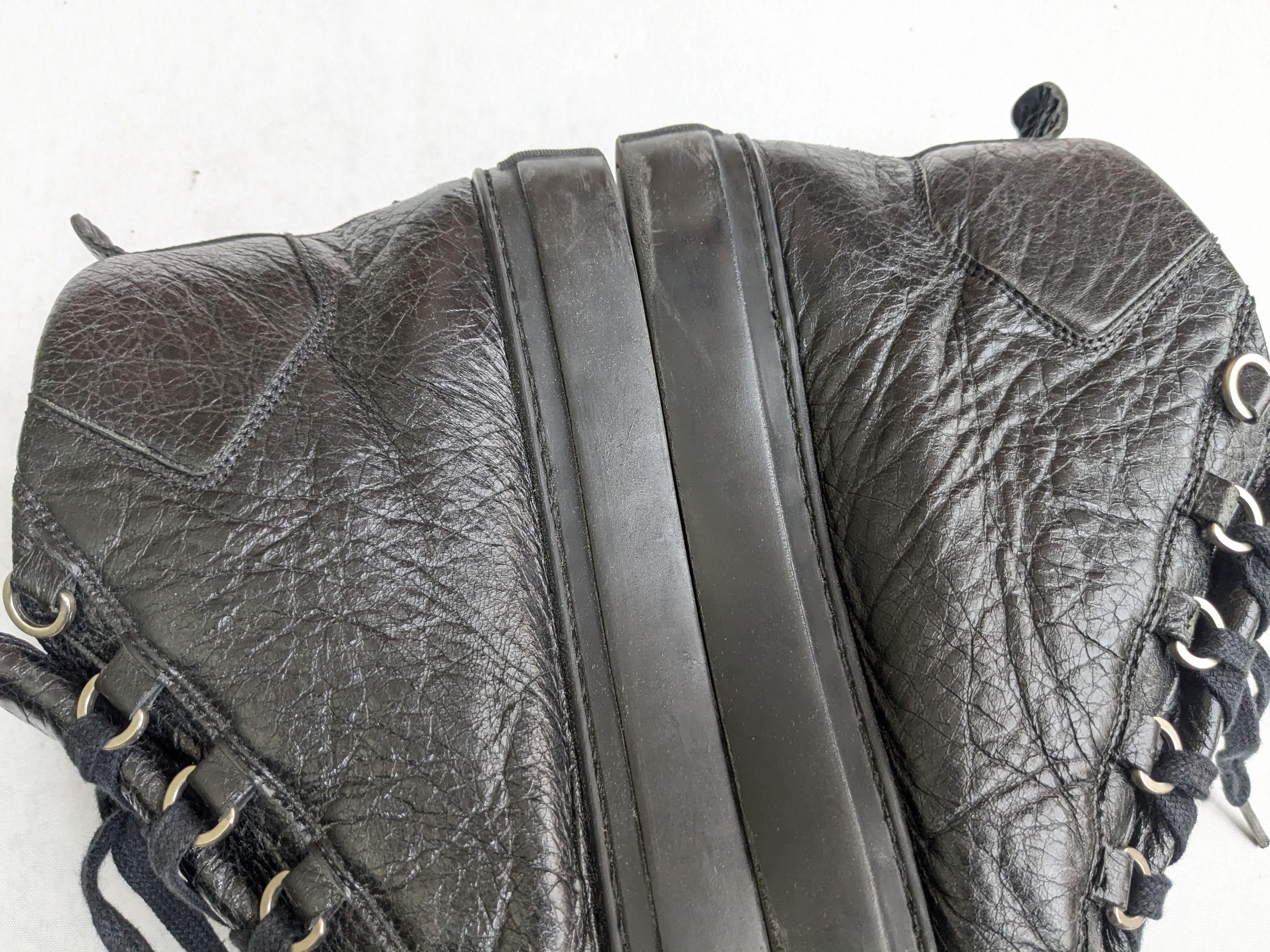 Balenciaga Balenciaga Arena Black Leather High Tops Lace Up 10 Size US 10 / EU 43 - 9 Thumbnail