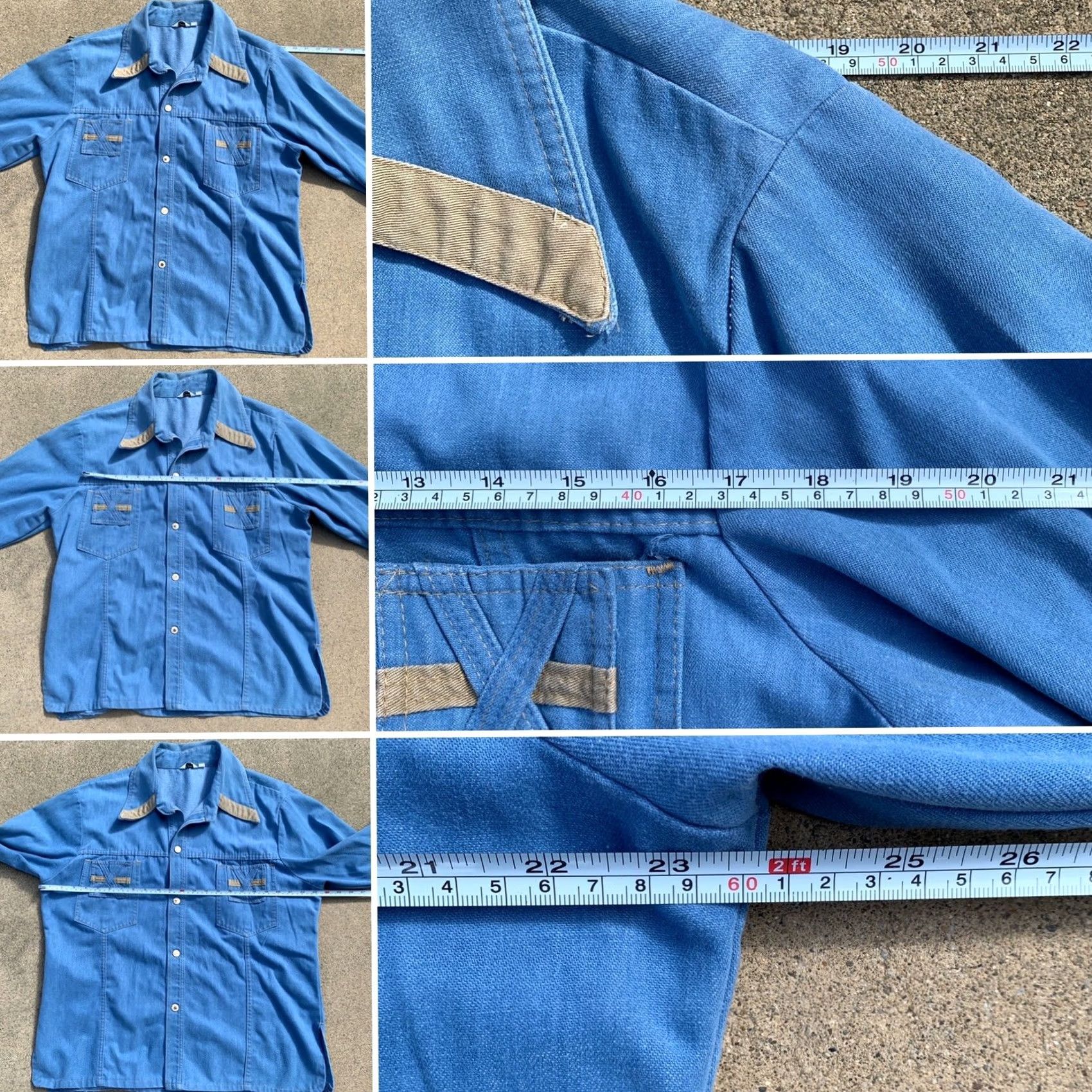 Denime VINTAGE Distinctive Sportswear Denim Jacket Shirt L 70s Blue Shirt Mens/N/A Size US L / EU 52-54 / 3 - 7 Thumbnail