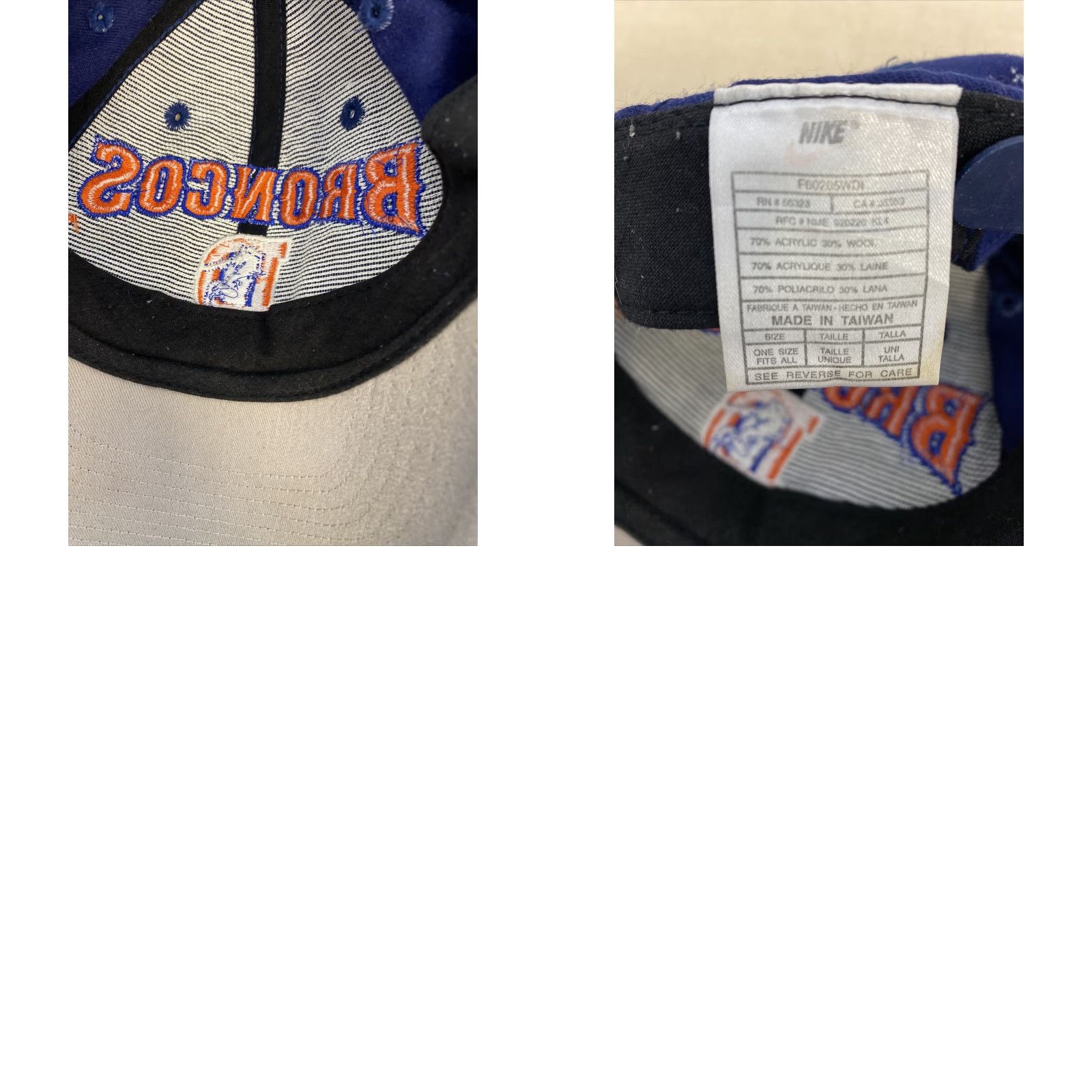 Nike VINTAGE Nike Denver Broncos Hat Baseball Cap One Size Men Blue Adult Size Adjustable Cap 236 Size ONE SIZE - 8 Thumbnail