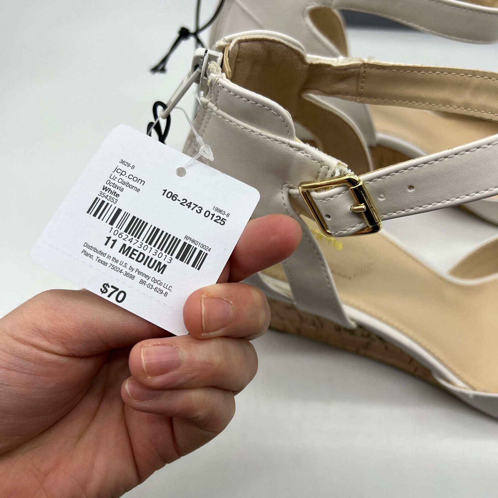 Other Liz Claiborne Womens Octavia Wedge Sandals White Size 11M Size US 11 / IT 41 - 5 Thumbnail
