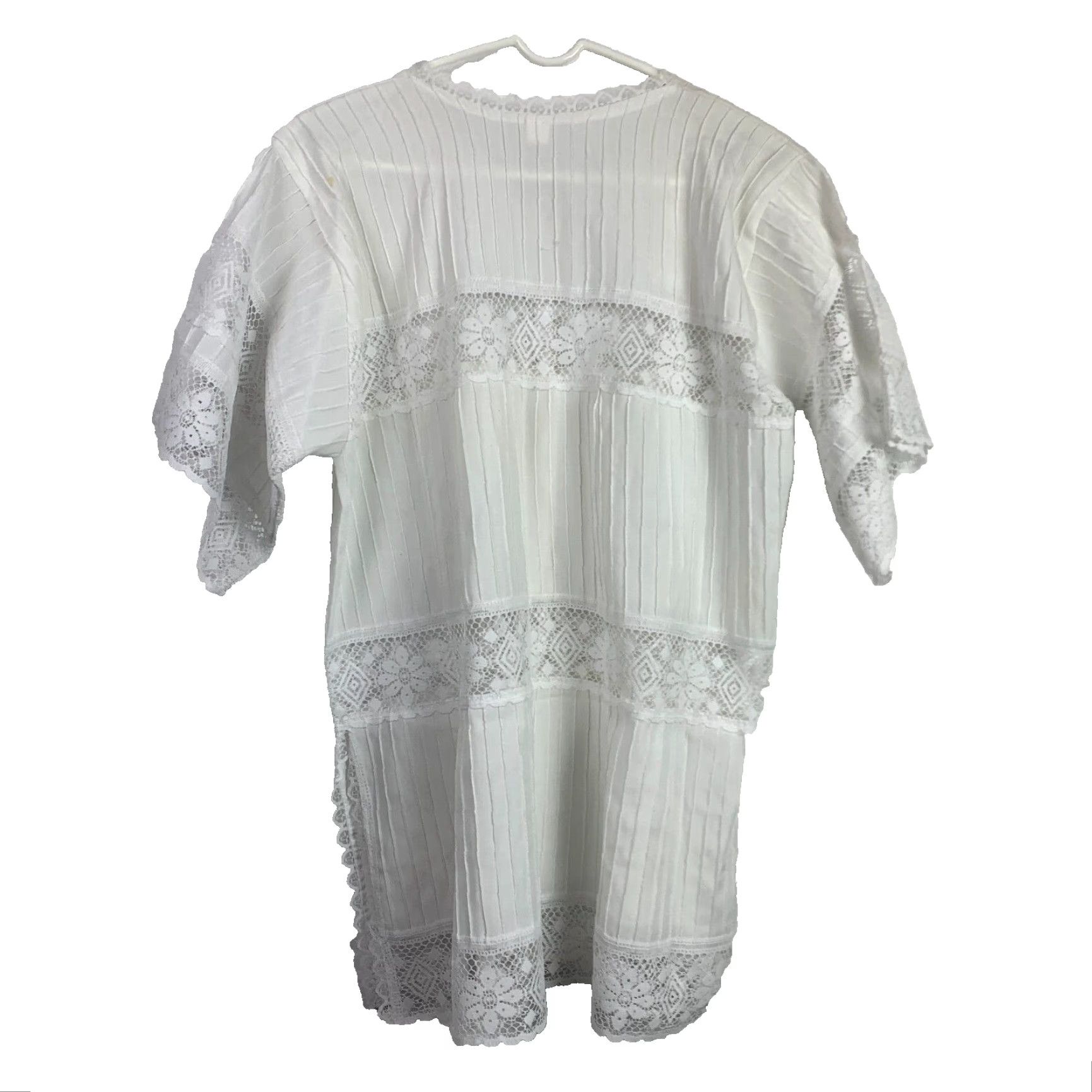 Vintage Vintage Mexican Ethnic Floral Lace Boho White Blouse Tunic Shirt Size 38 M/L Cotton Blend 1970s Boho Shirt Womens Size M / US 6-8 / IT 42-44 - 4 Thumbnail