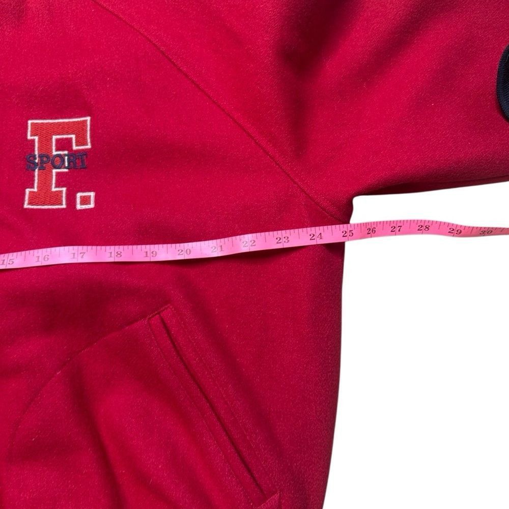 Faconnable 90s Vintage Faconnable Red Wool Bomber Jacket Medium Letterm Size US M / EU 48-50 / 2 - 4 Thumbnail