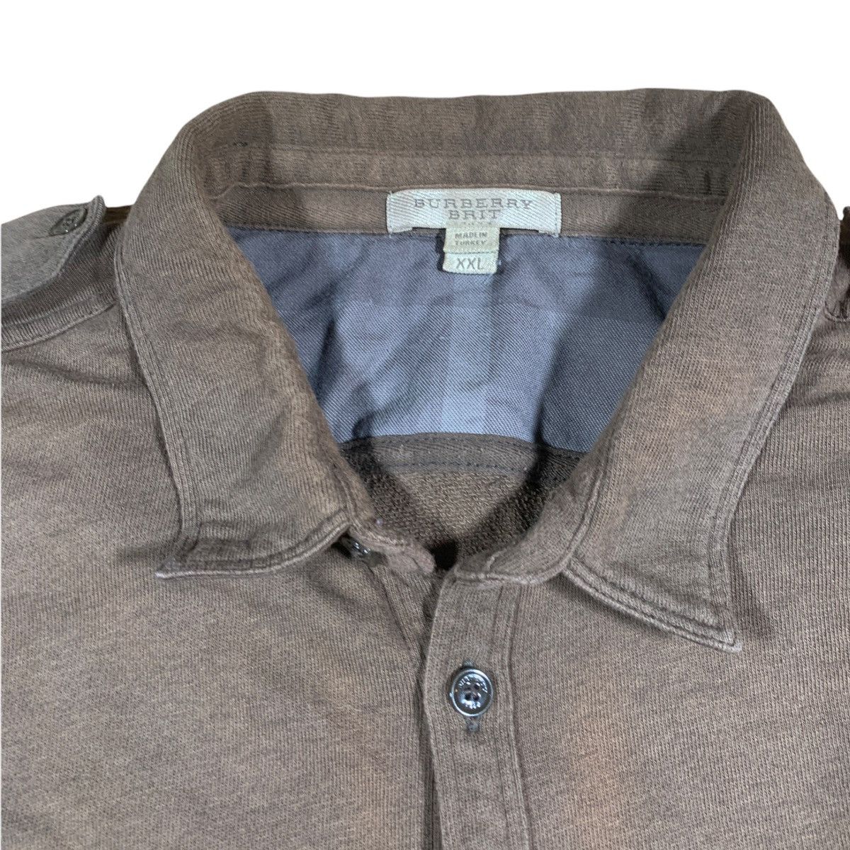 Burberry × Designer × Vintage Burberry Brit Button Up Shirt Sweater Jacket Thick Vintage Size US XXL / EU 58 / 5 - 2 Thumbnail
