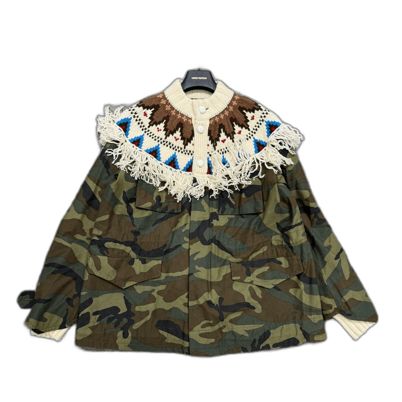 Sacai Sacai Camouflage Pattern Jacket with Fringe-yf Size US M / EU 48-50 / 2 - 1 Thumbnail