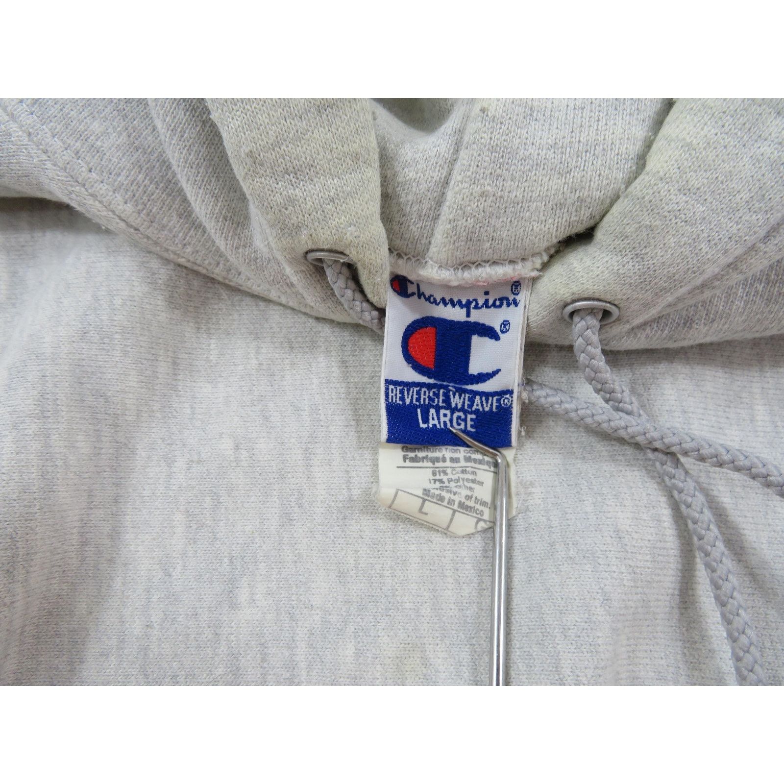 Champion Champion Reverse Weave Hoodie Sweatshirt Logo Gray Sz L Y2K Size US L / EU 52-54 / 3 - 3 Thumbnail