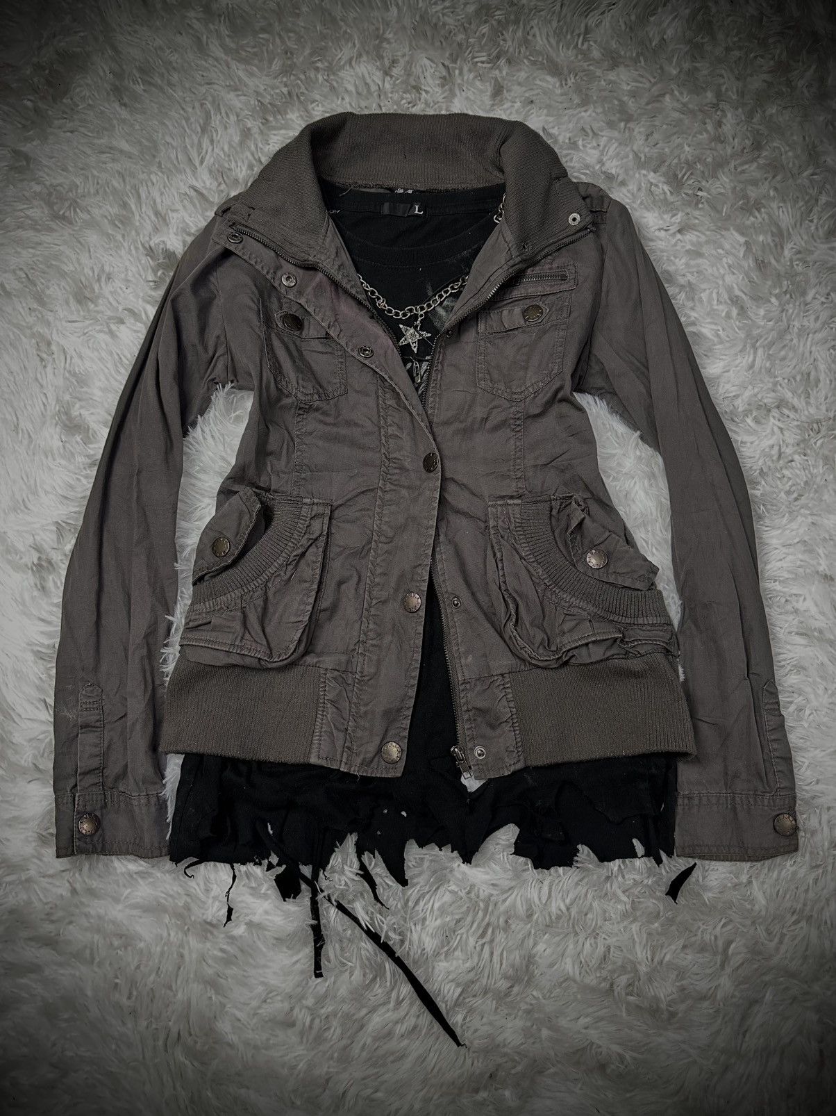 Japanese Brand 💥rare💥 sky bomber high neck punk jacket Size US L / EU 52-54 / 3 - 1 Thumbnail