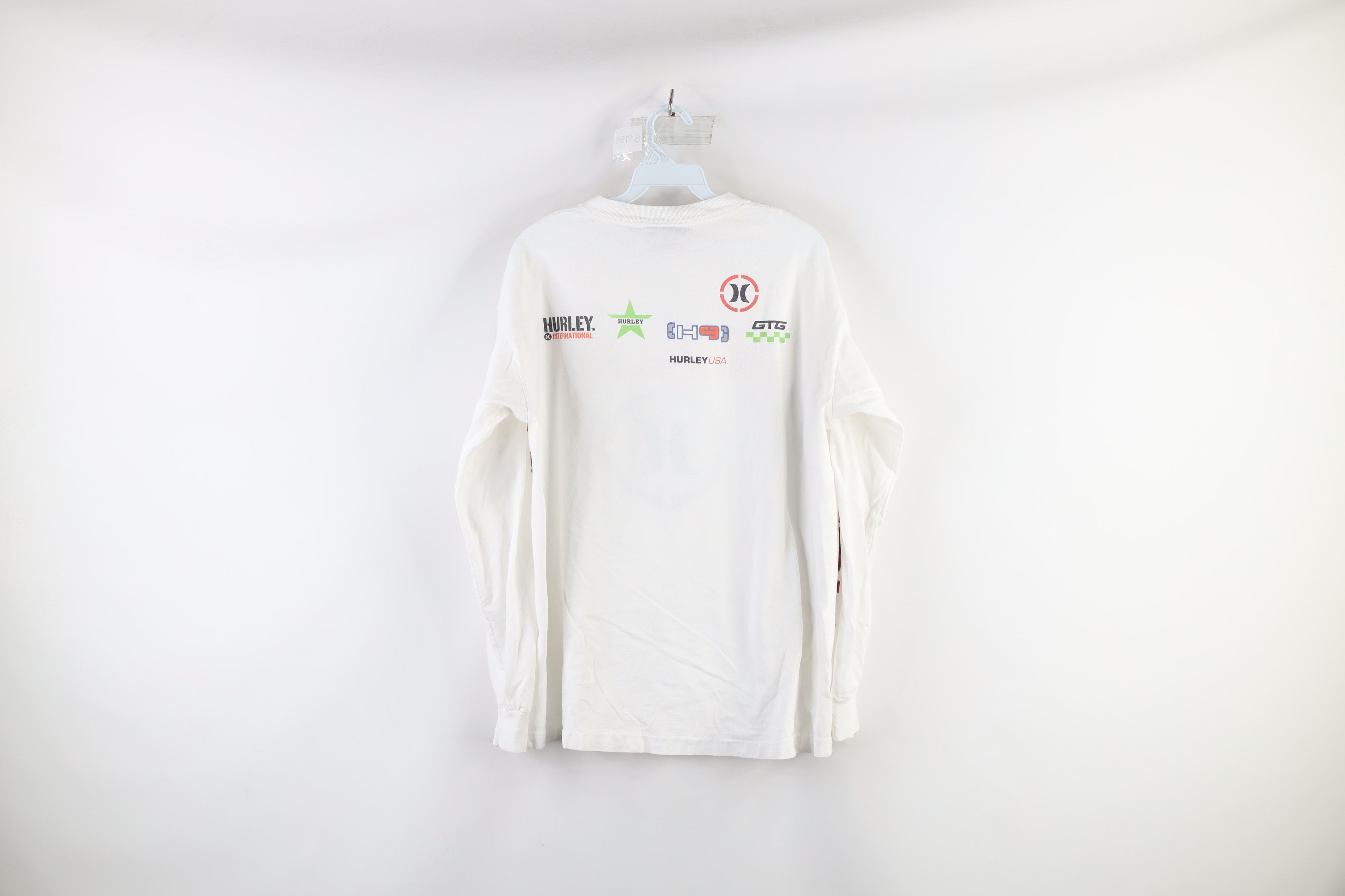 Hurley Vintage 90s Hurley t Surfing Long Sleeve T-Shirt White USA Size US L / EU 52-54 / 3 - 10 Thumbnail