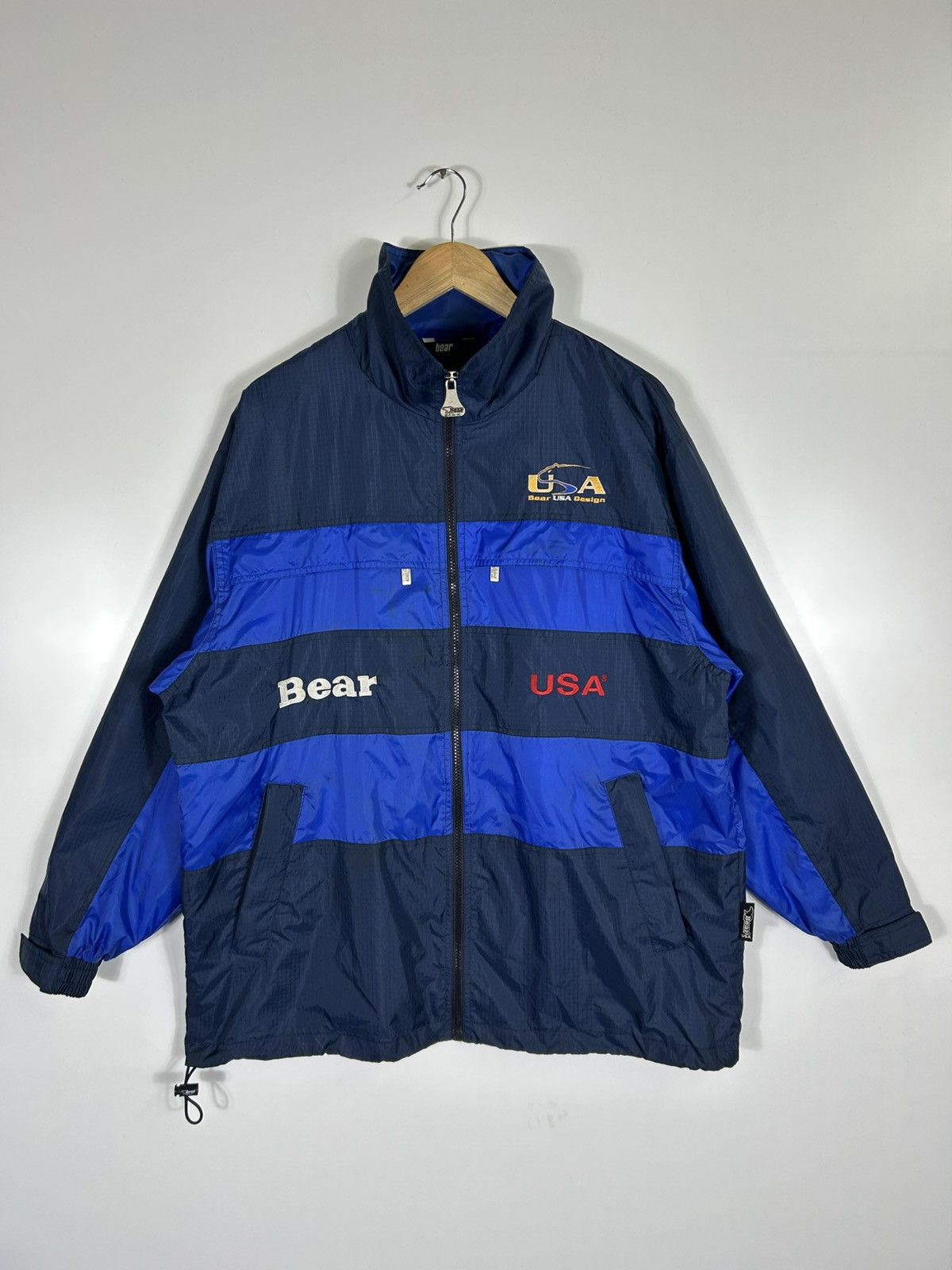 Vintage ⚡️Vintage Bear USA Zipper Windbreaker Jacket Size US L / EU 52-54 / 3 - 1 Thumbnail