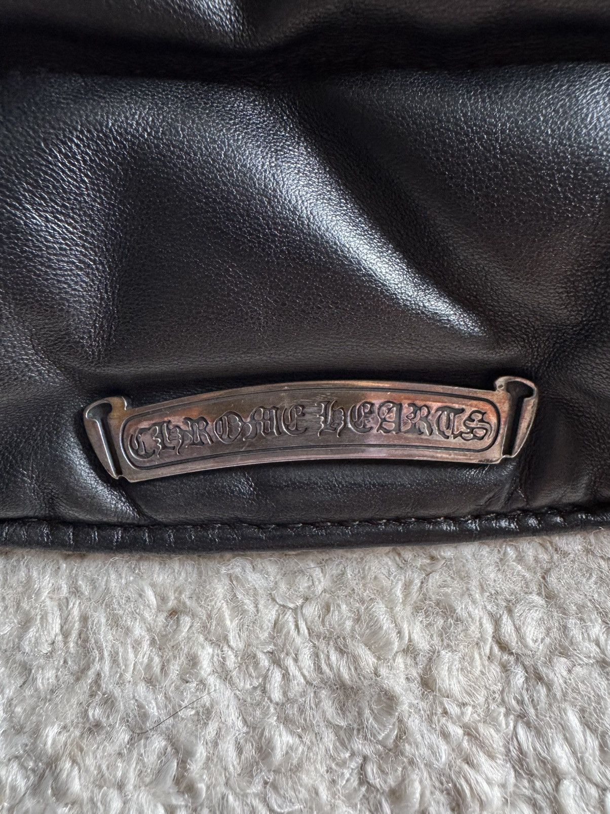 Chrome Hearts CHROME HEARTS Black Leather Down Jacket Size US L / EU 52-54 / 3 - 8 Thumbnail