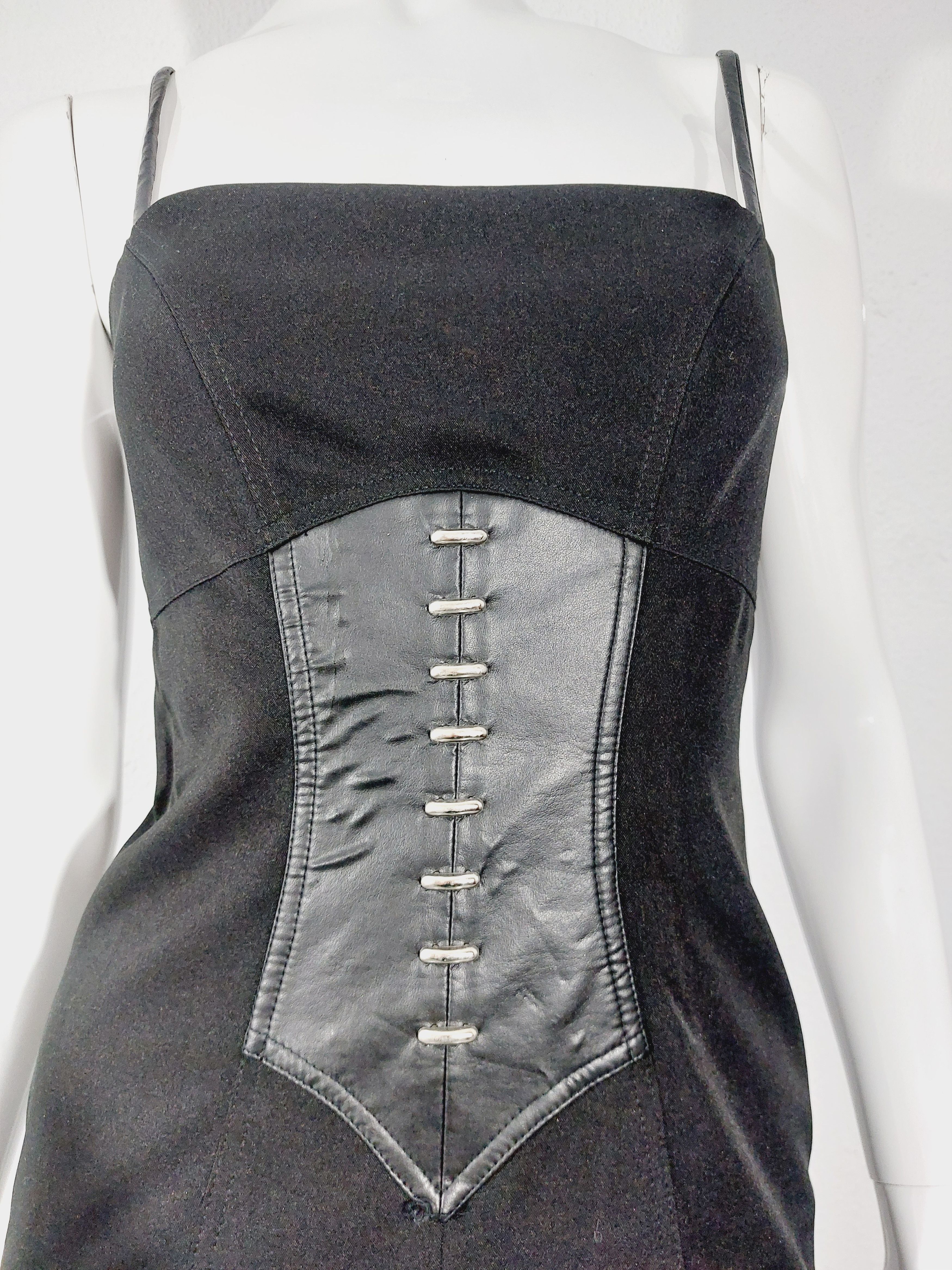 Thierry Mugler Thierry Mugler Corset Leahter Bustier Silver Star Dress Size S / US 4 / IT 40 - 4 Thumbnail