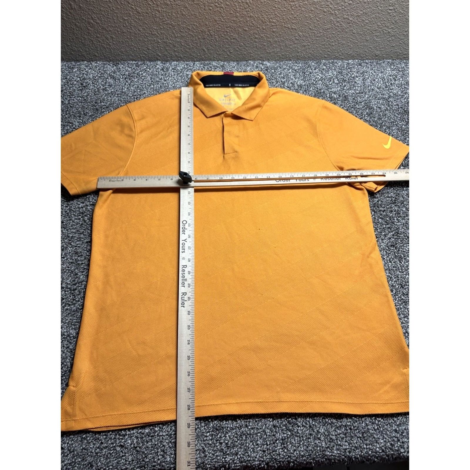 Nike VINTAGE Nike Tiger Woods Polo Mens Large Orange Striped Golf Shirt Snap Collar CK6313 Size US L / EU 52-54 / 3 - 5 Thumbnail