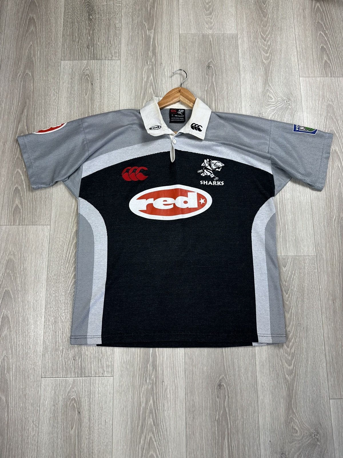 Canterbury of New Zealand Vintage Natan Sharks 2003 Rugby Union Jersey Canterbury Size US XL / EU 56 / 4 - 3 Thumbnail