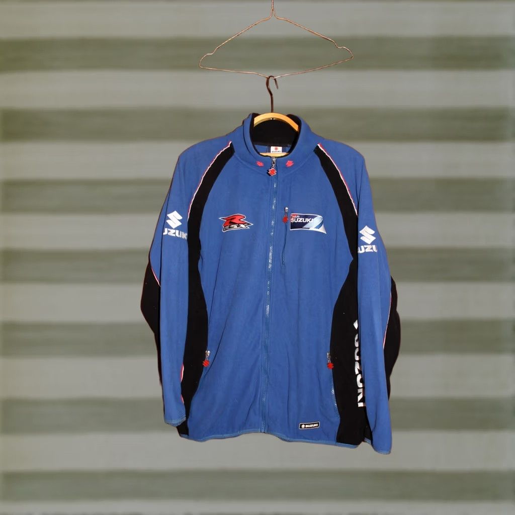Vintage Vintage Suzuki Team GSX-R Official Fleece Full Zip Jacket Men XL Blue - Motor Sport, 2000s, GSX-R, Team, Fleece, Zip Jacket, Mens Size US XL / EU 56 / 4 - 1 Thumbnail