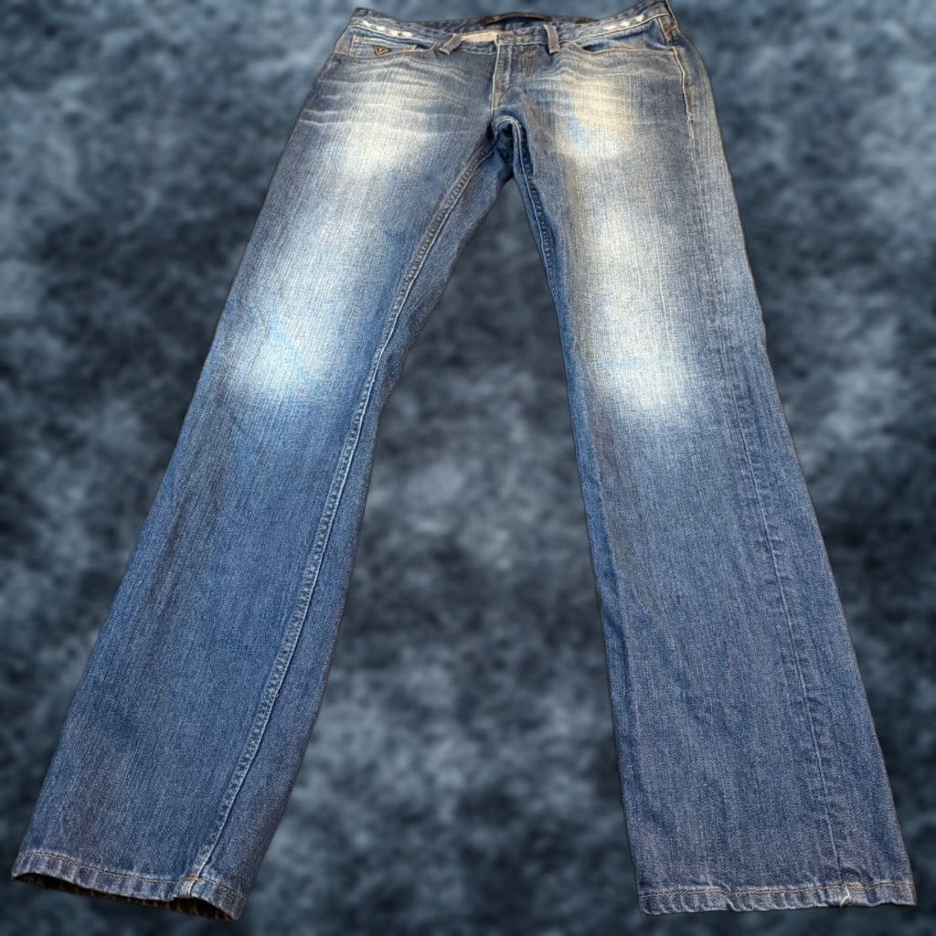 Guess GUESS Jeans Slim Straight Mens 30x32 Blue Distressed Denim Pants Casual Size US 30 / EU 46 - 1 Thumbnail