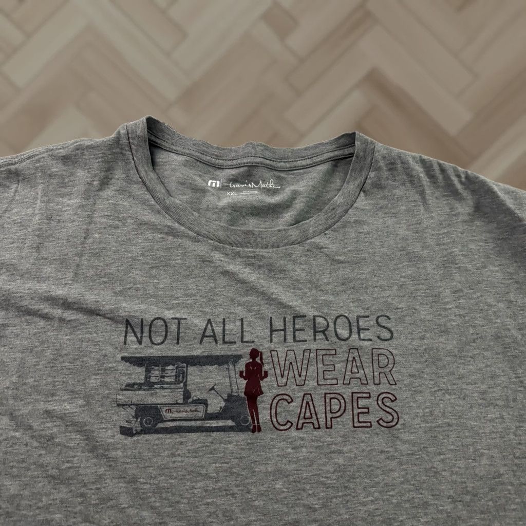 TravisMathew Travis Mathew Not All Heroes Wear Capes Short Sleeve T Shirt Men's L Gray Size US L / EU 52-54 / 3 - 1 Thumbnail