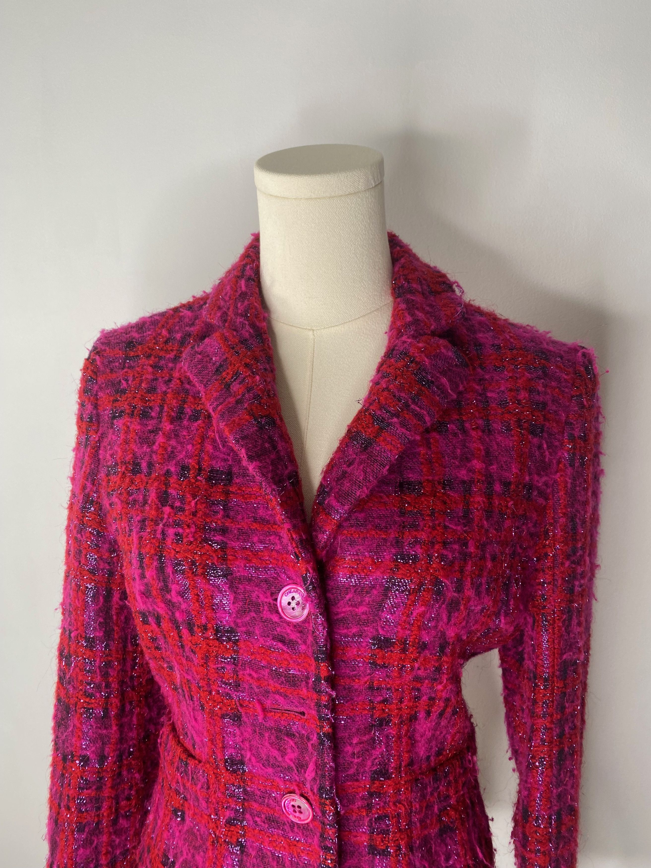 Moschino Moschino Cheap and Chic - Tweed Pink Blazer Size ONE SIZE - 5 Thumbnail