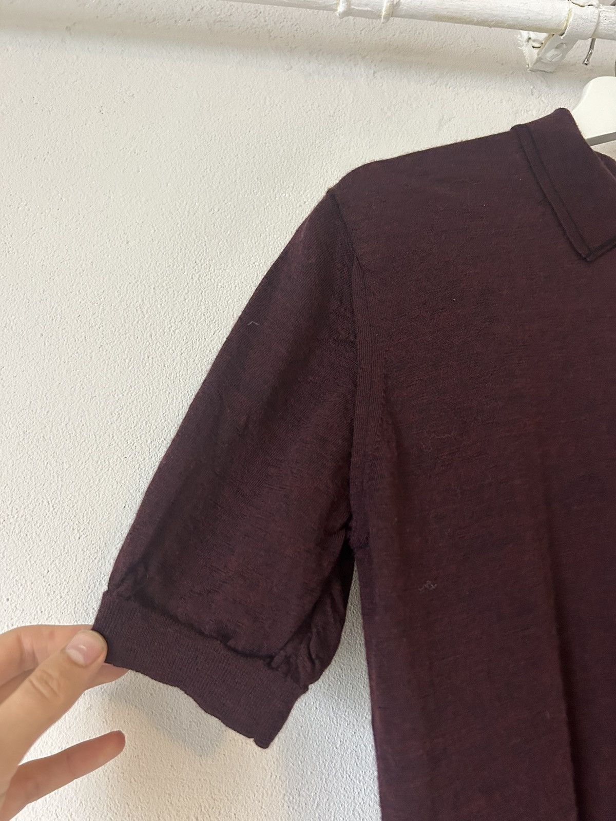 Lanvin Lanvin Burgundy Merino Wool Polo, Size S Size US S / EU 44-46 / 1 - 4 Thumbnail
