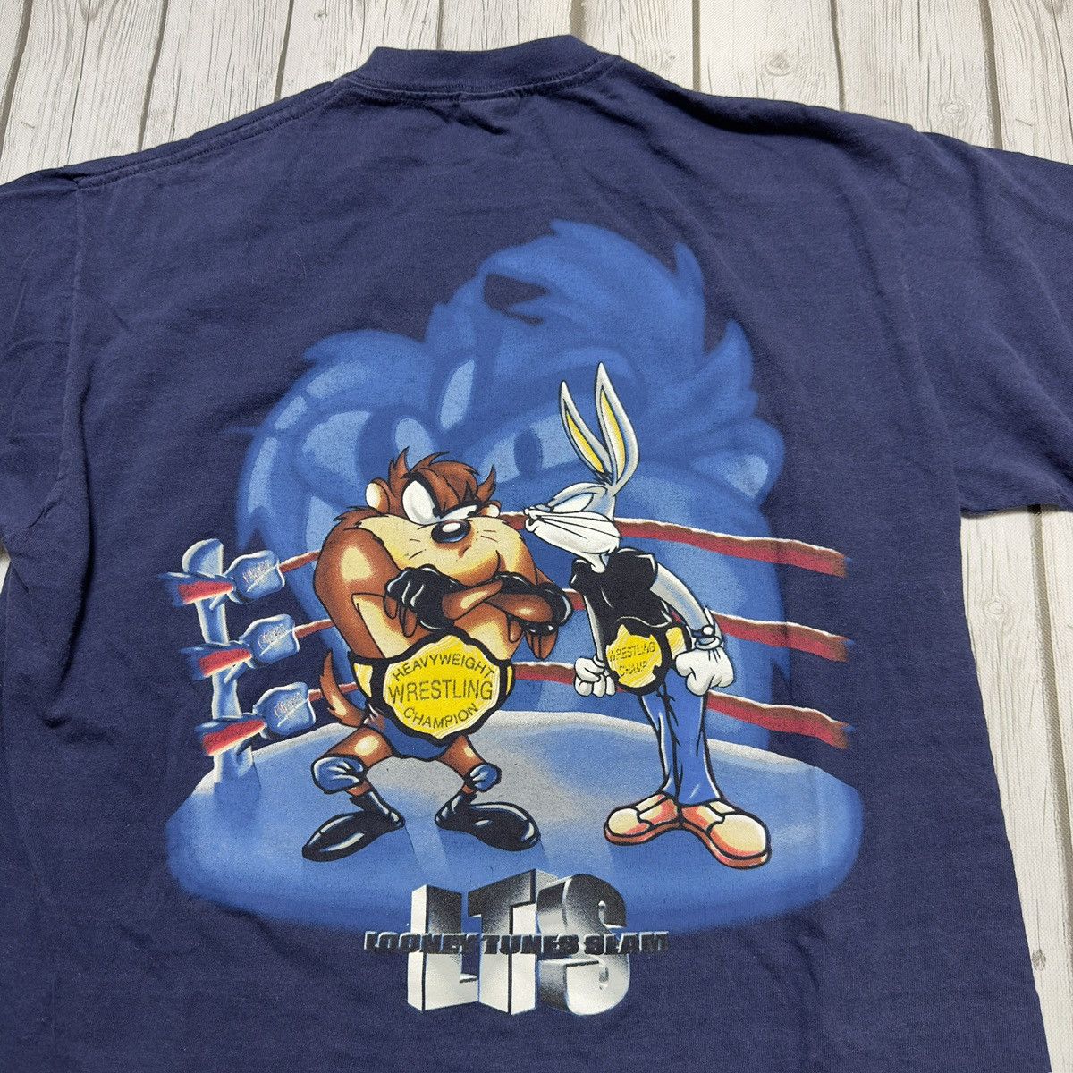 Vintage × Warner Bros Vintage Looney Tunes Wrestling tee Size US L / EU 52-54 / 3 - 3 Thumbnail