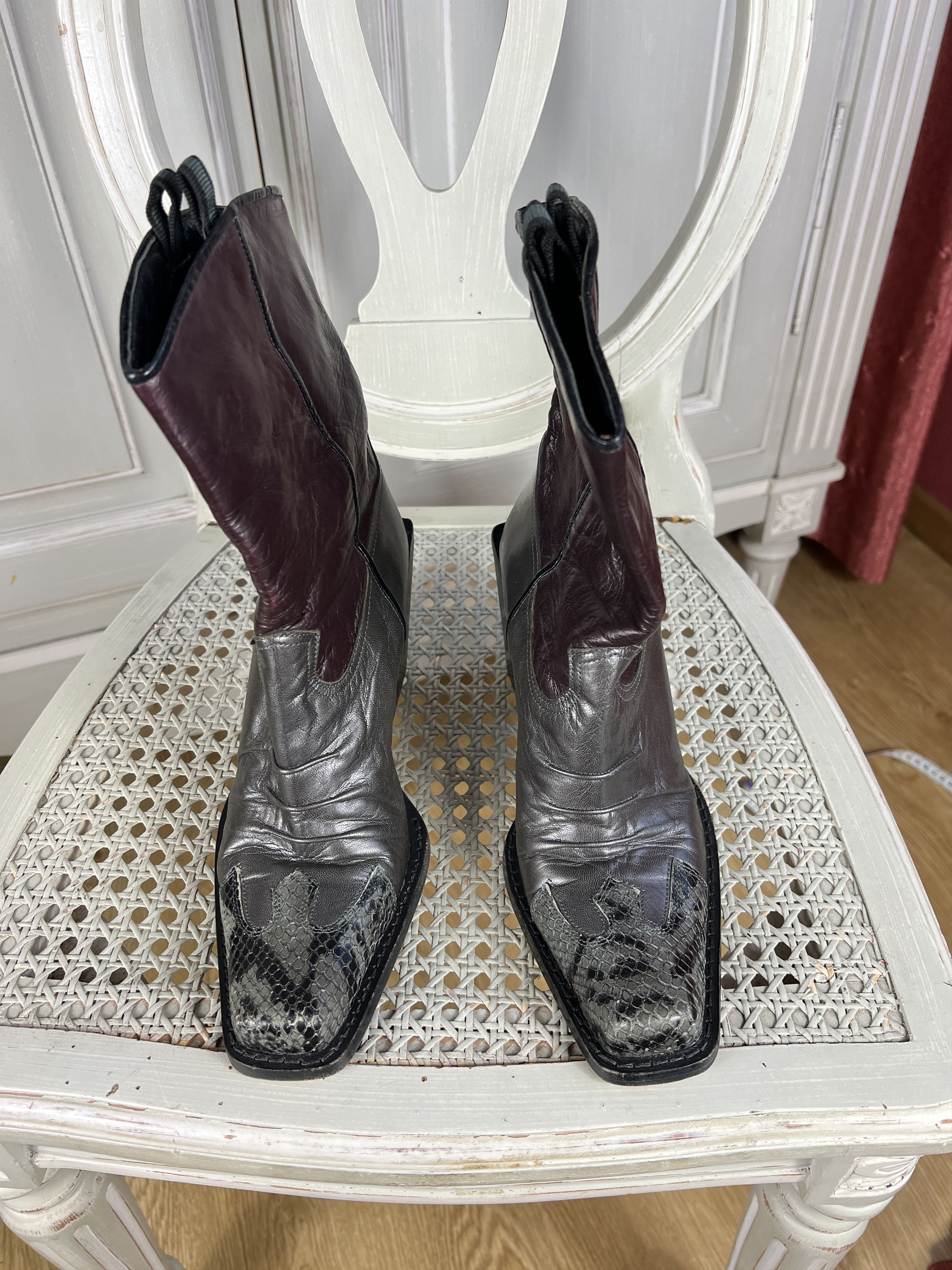 Vintage VINTAGE OXMOX AVANTGARDE COWBOY LEATHER BOOTS Size US 6 / IT 36 - 2 Thumbnail