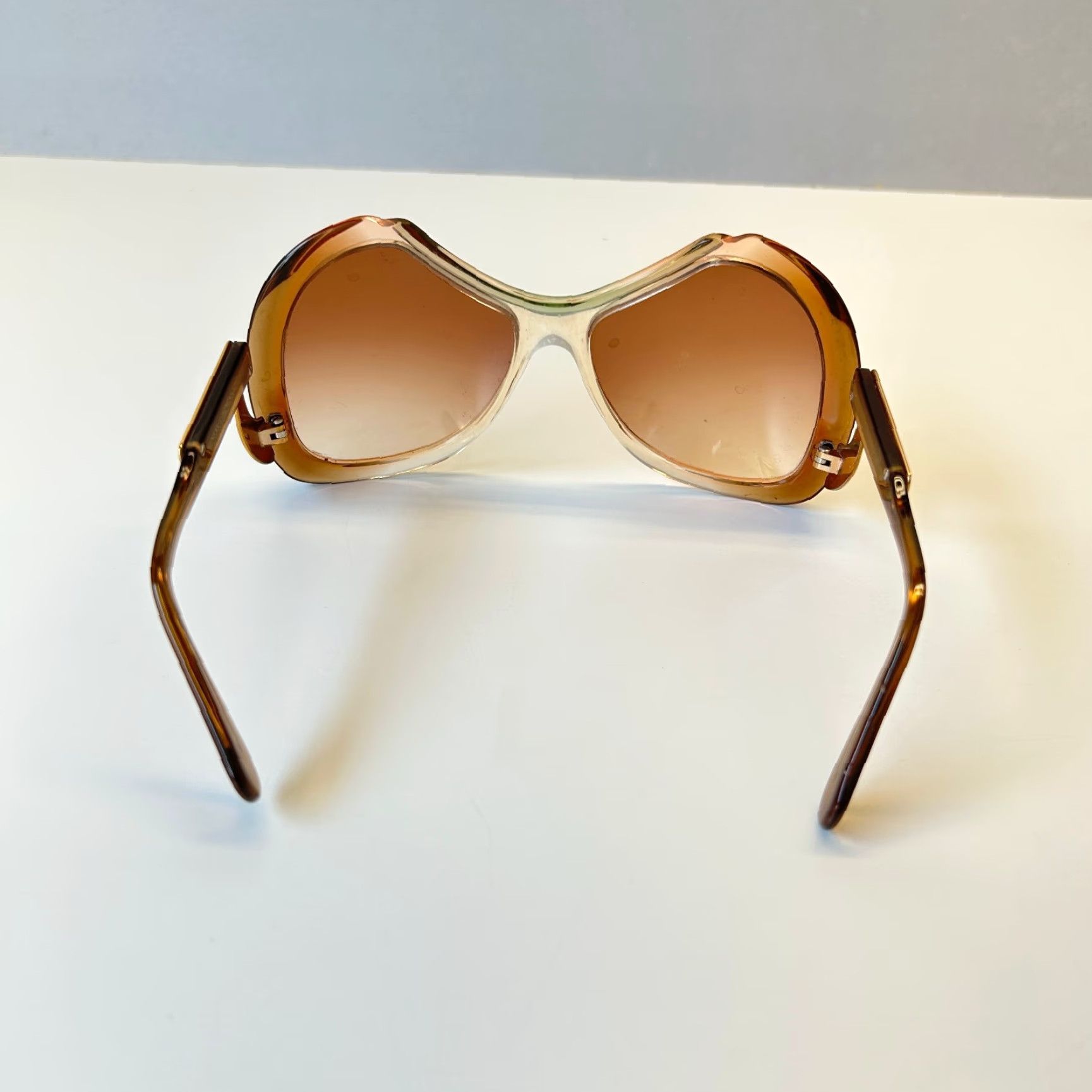 Vintage VINTAGE Menrad Sunglasses Oversized Large 60s 70s Amber Brown Brown Lens Oval Plastic Mod GoGo Womens Mens 1970s Frames Sunglasses GoGo Size ONE SIZE - 3 Thumbnail