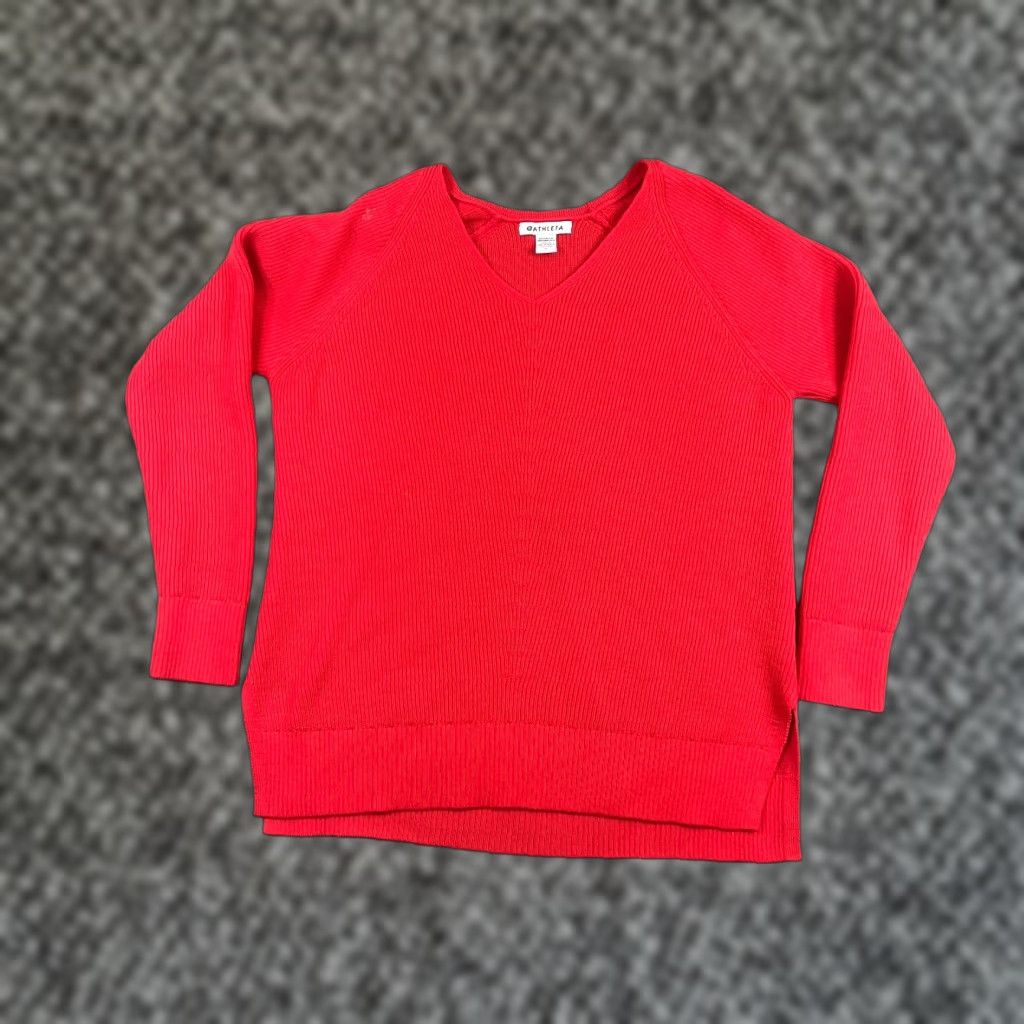 Athleta Athleta Women M Sweater Refined VNeck Pink Pullover Poly Merino Blnd Hanover Cotton? Size M / US 6-8 / IT 42-44 - 1 Thumbnail