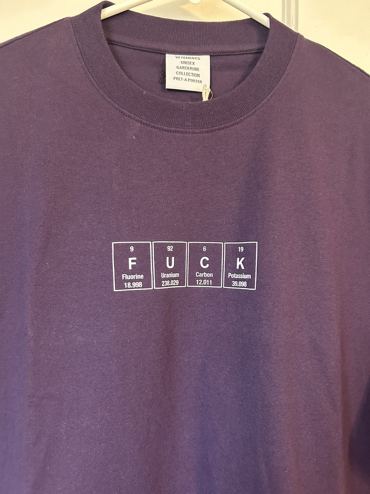 image of Vetements Elements Fuck Chemical Shirt in Purple, Men's (Size Small)