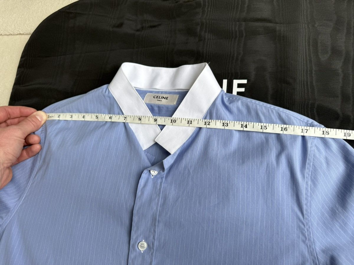Celine × Hedi Slimane SS24 Celine Triomphe logo blue stripe shirt Hedi sample 39 Size US M / EU 48-50 / 2 - 4 Thumbnail