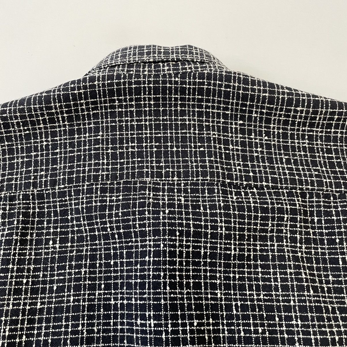 Our Legacy Dark Blue ‘Grid Check Boucle’ Shirt Size US S / EU 44-46 / 1 - 12 Thumbnail