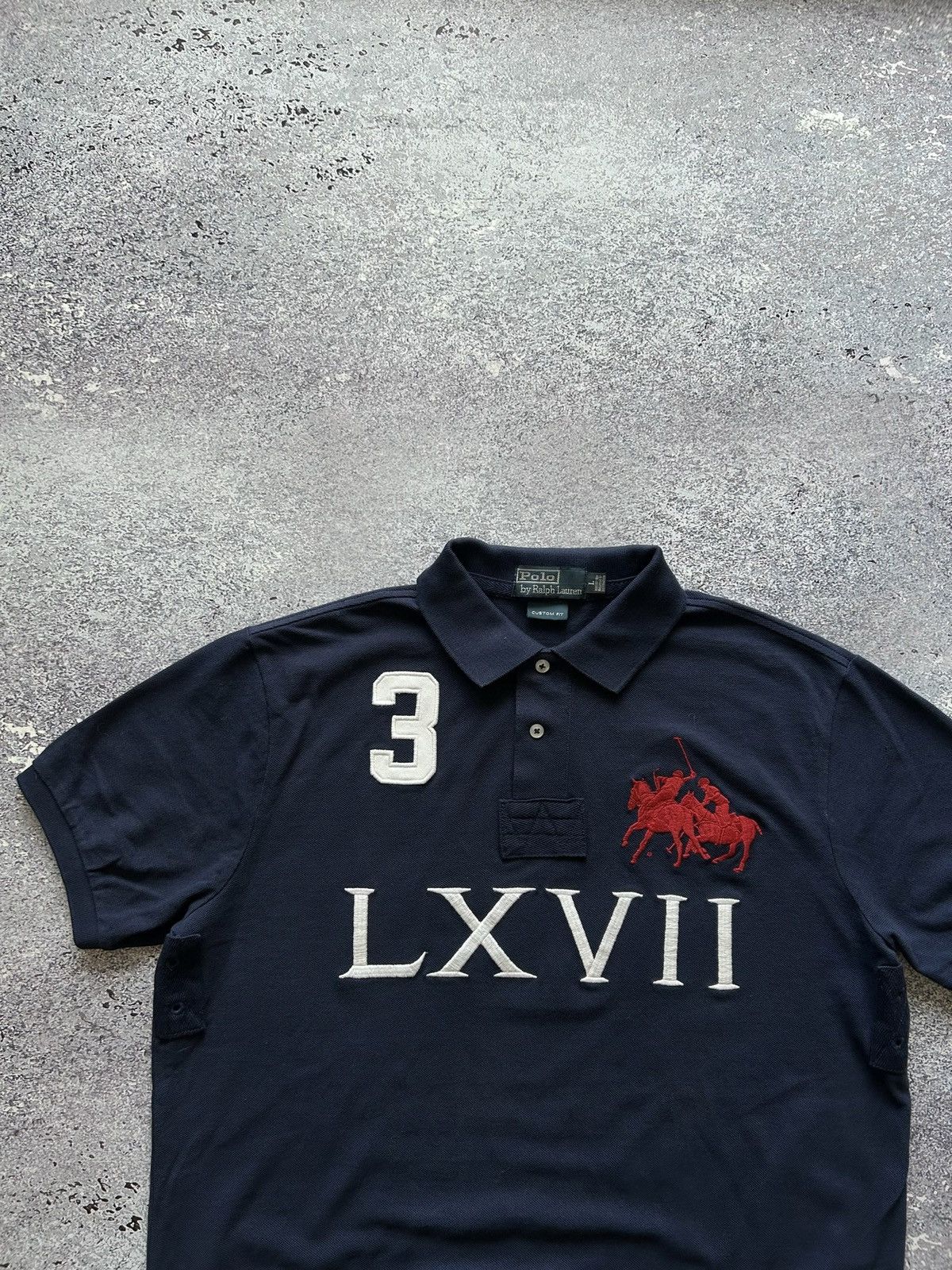 Pre-owned Polo Ralph Lauren Vtg T Rugby Lxvii Team Club Chief Keef Style In Blue