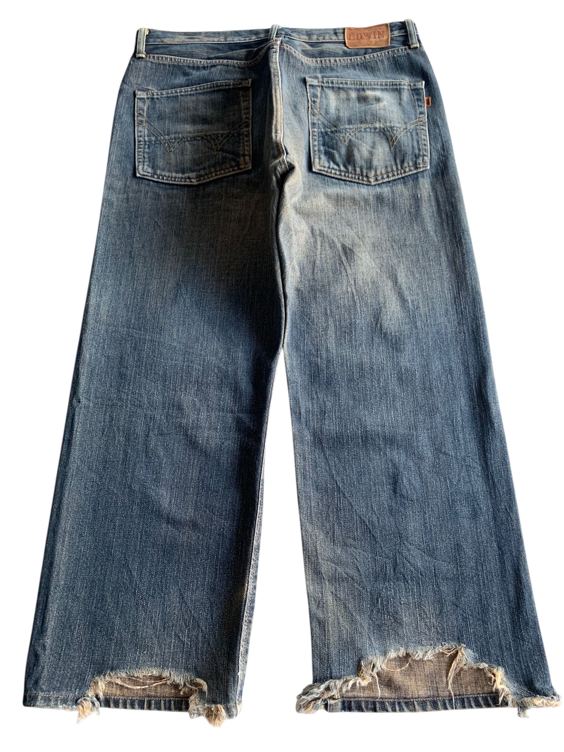 Edwin VINTAGE EDWIN 505Z BAGGY SELVEDGE RUSTY DISTRESSED DENIM Size US 36 / EU 52 - 4 Thumbnail