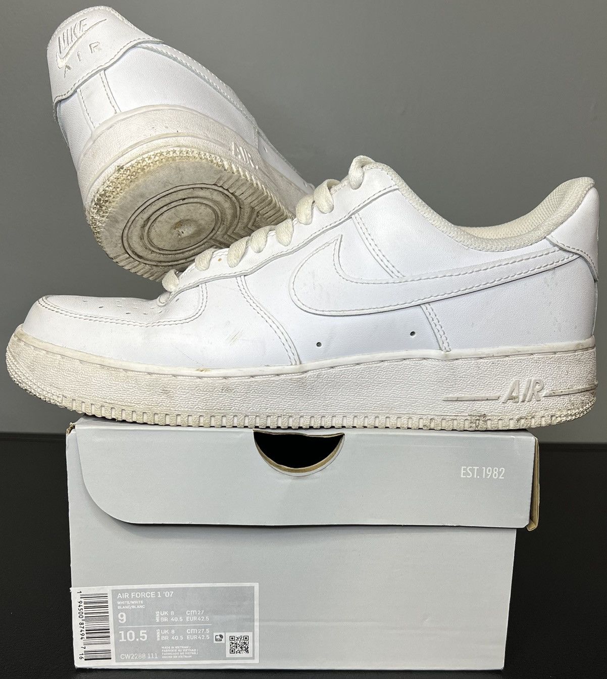 Nike Air Force Low '07 White USED (Size 9) CW2288 111