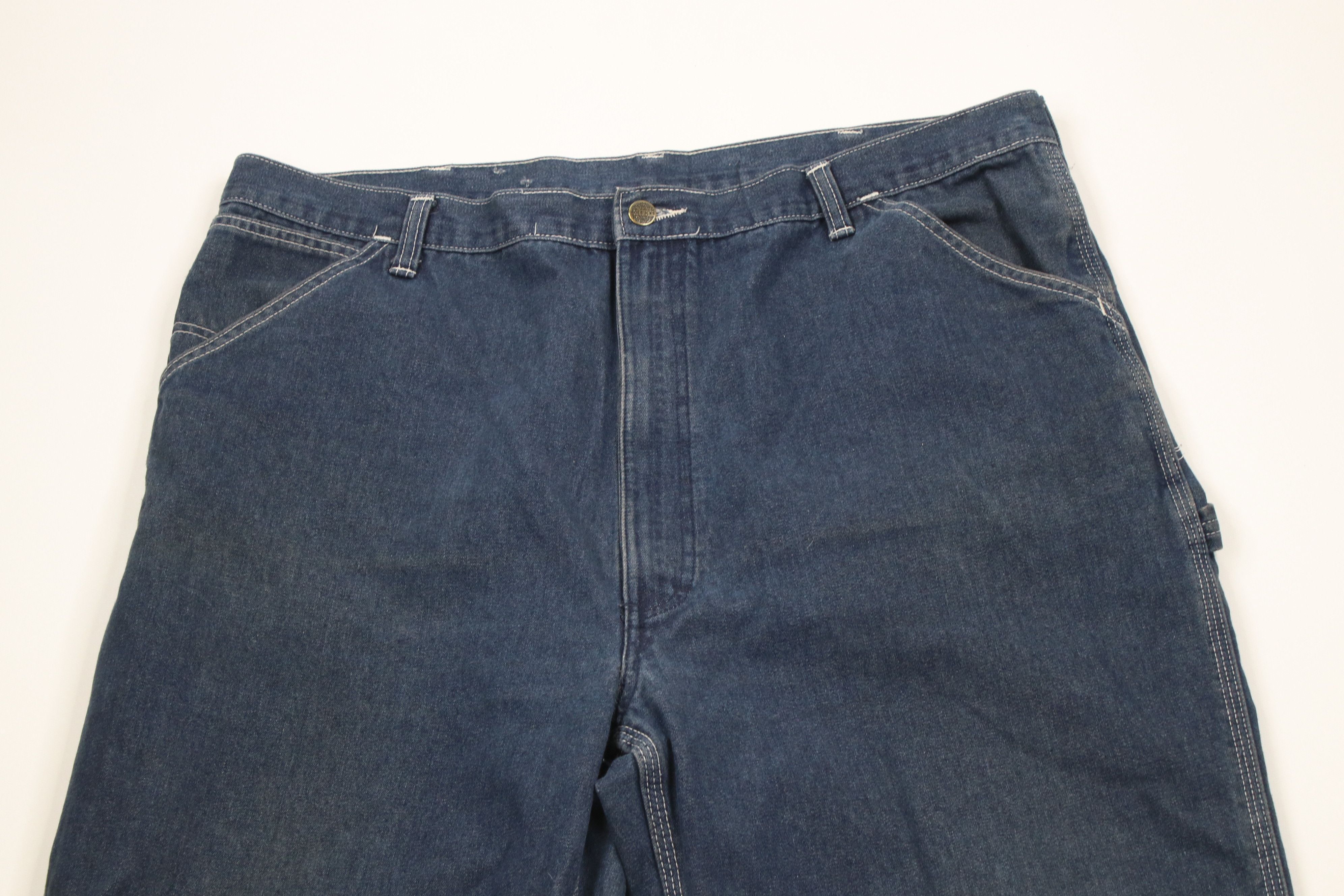Vintage Vintage 90s Streetwear Wide Leg Dungaree Denim Jeans Blue Size US 40 / EU 56 - 2 Thumbnail
