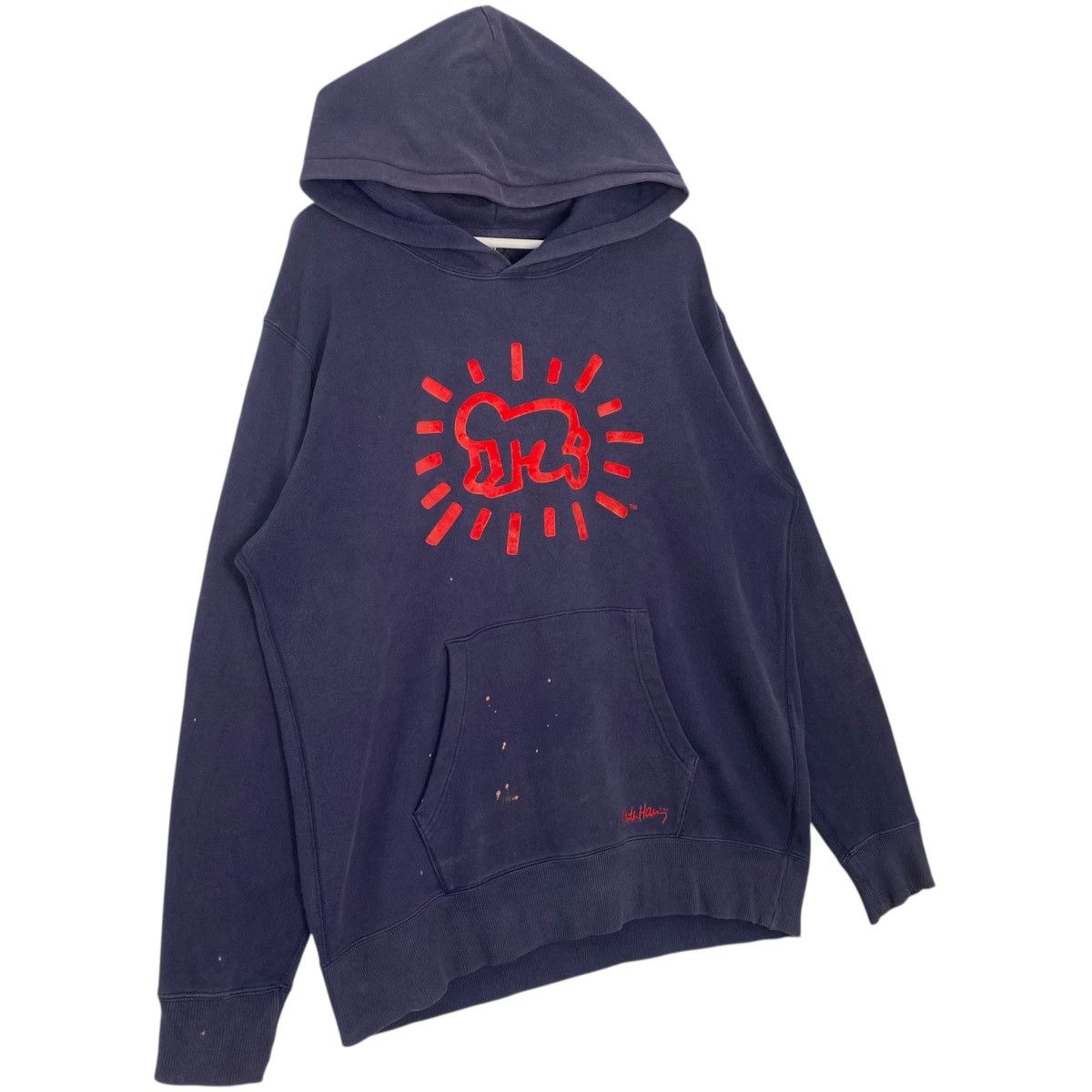 Vintage Vintage Keith Haring Uniqlo Hoodie Sweater Sun Faded Stains Size US L / EU 52-54 / 3 - 3 Thumbnail