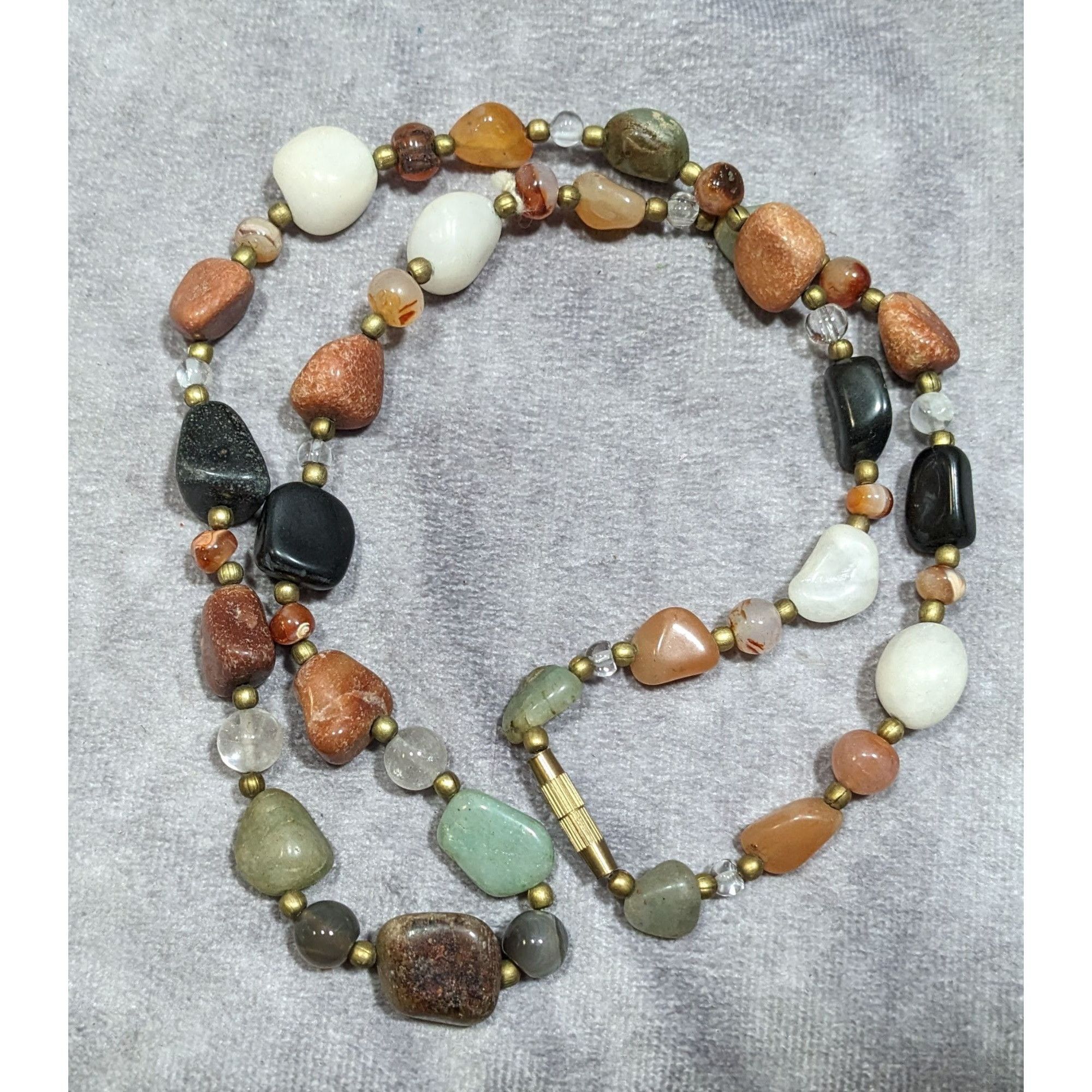 Other Vintage Beggar's Bead Necklace Genuine Polished Gemstones Wi Size ONE SIZE - 5 Thumbnail