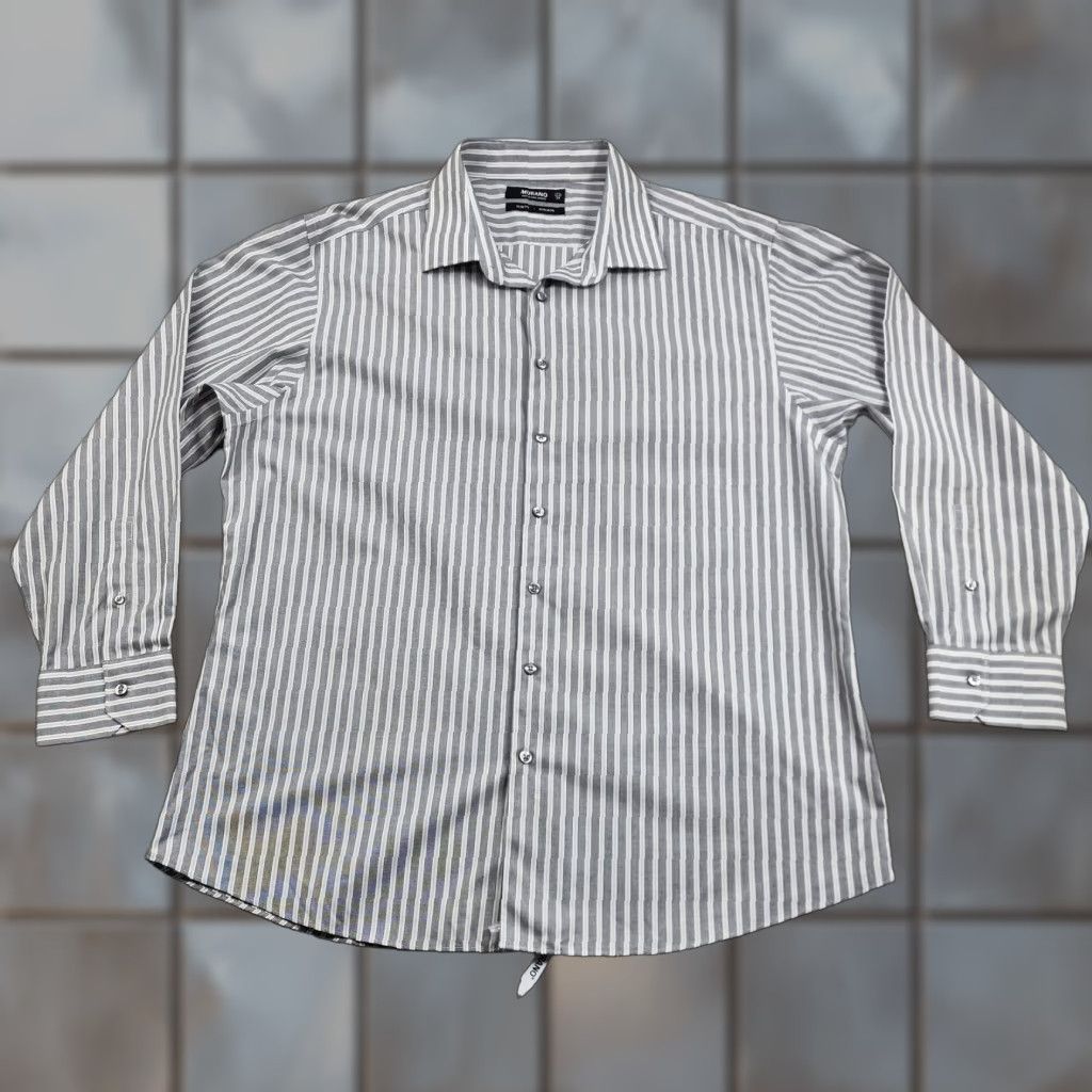 Murano Murano Shirt Mens 17.5 34 Slim Dress Non Iron Striped Button Up Size 48R - 1 Thumbnail