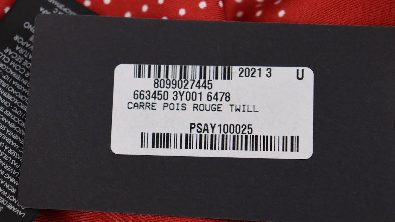 Saint Laurent Paris o1rshd1 Size: OS / Carre Pois Rouge Twill Scarf in Red Size ONE SIZE - 9 Thumbnail