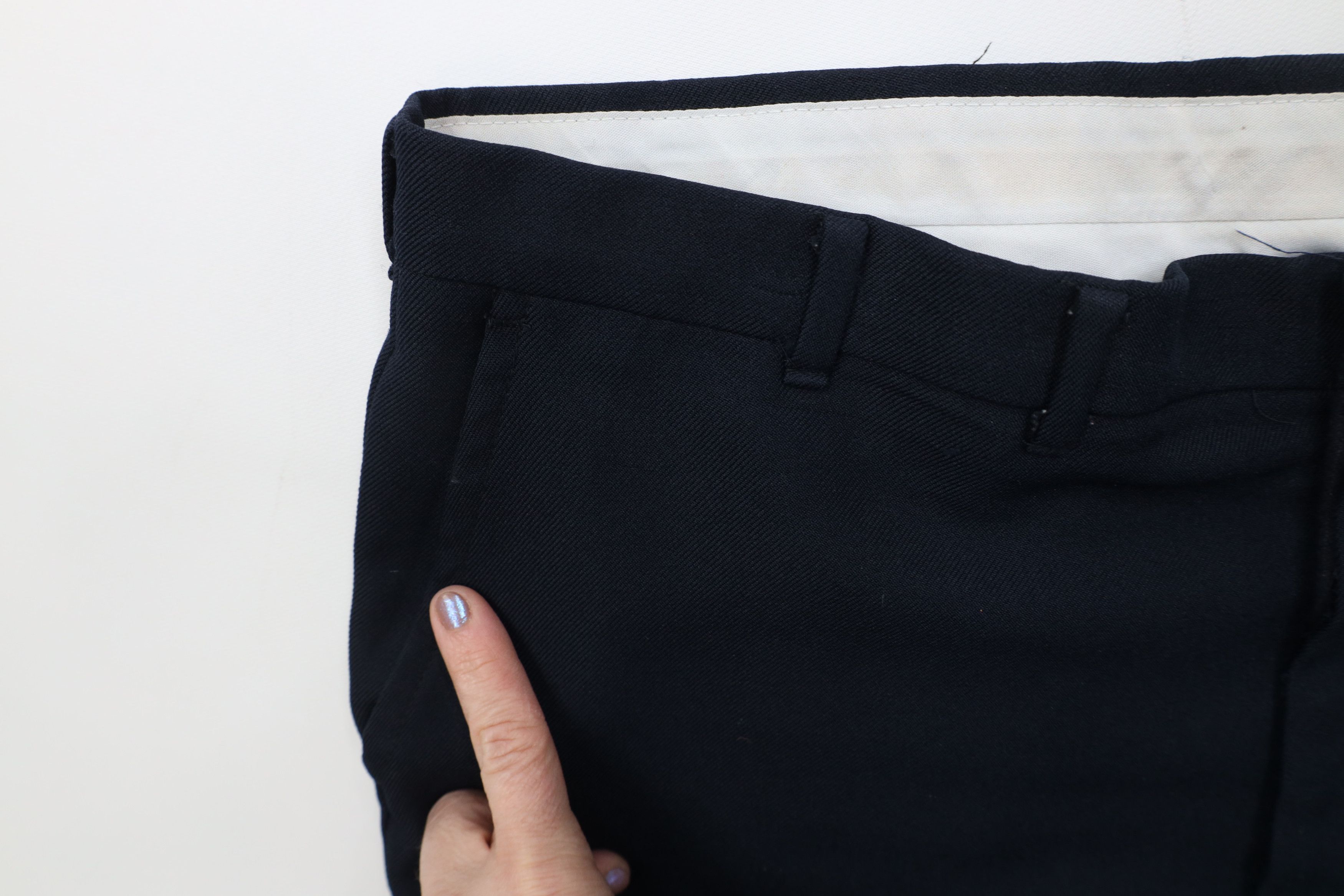 Vintage Vintage 70s Streetwear Wide Leg Chino Pants Navy Blue USA Size US 38 / EU 54 - 7 Thumbnail