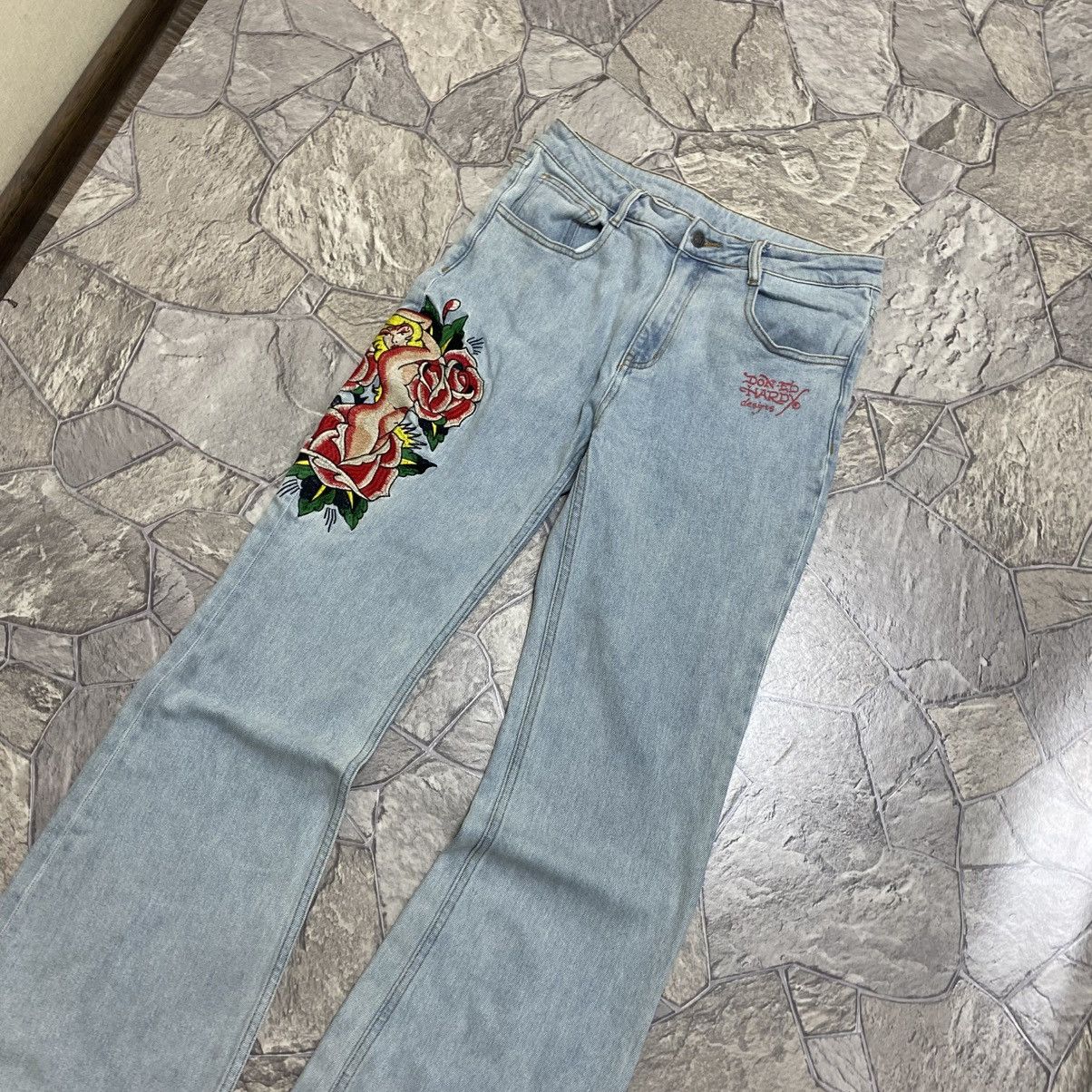 Ed Hardy Vintage Ed Hardy Flared Jeans y2k Size 31" - 7 Thumbnail