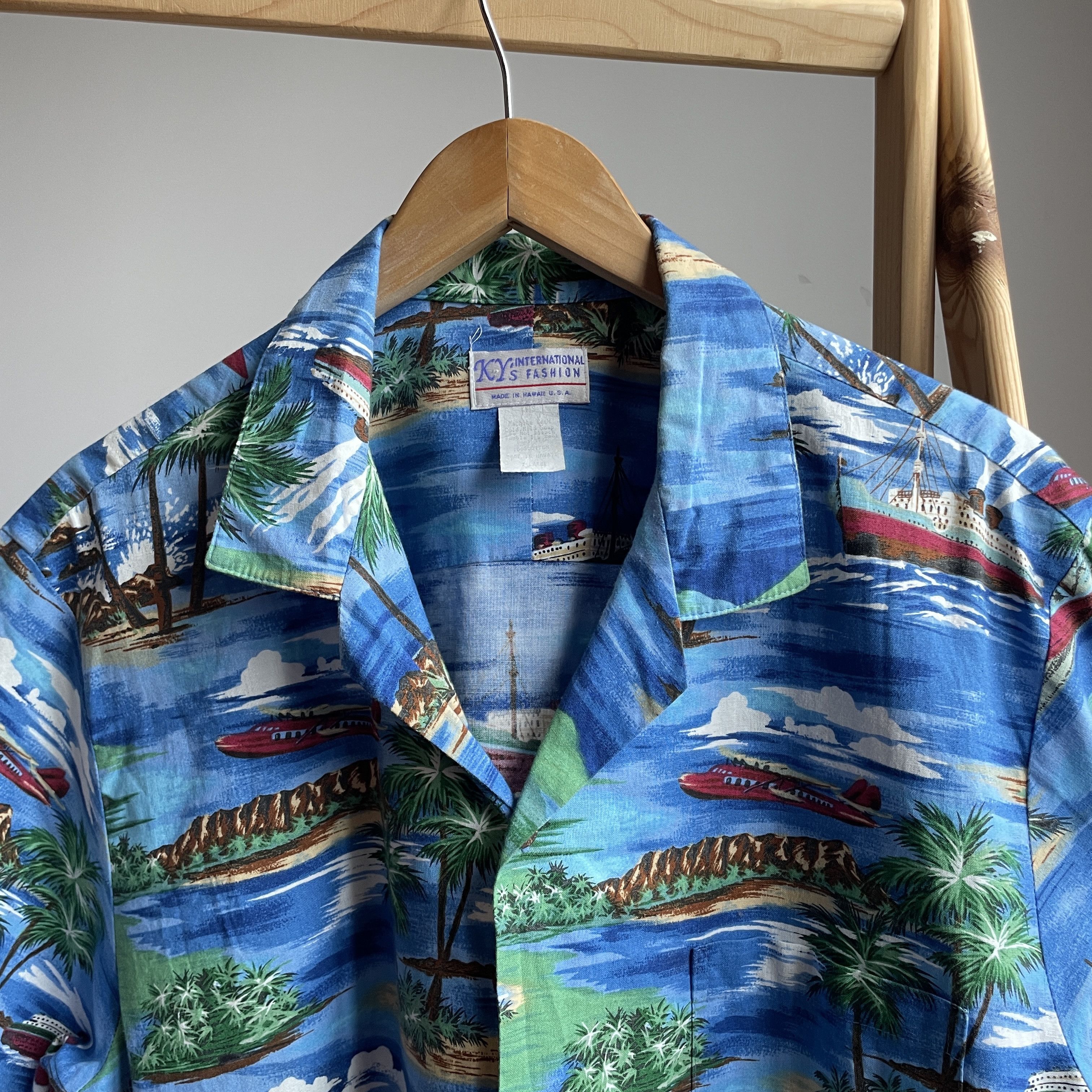 Vintage Ky's International Fashion Vintage 90's USA Hawaiian Shirt Size US XL / EU 56 / 4 - 4 Thumbnail