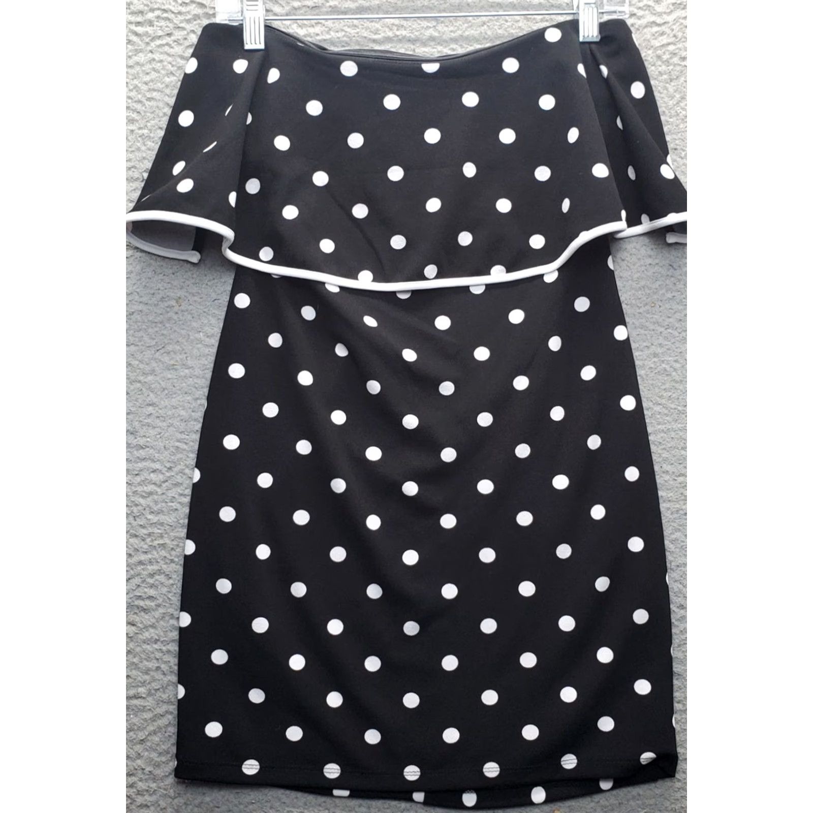 Bebe bebe Strapless Dress Women S Multicolor Polka Dot Lined Off The Shoulder Back Zip Womens Size S Size S / US 4 / IT 40 - 2 Thumbnail