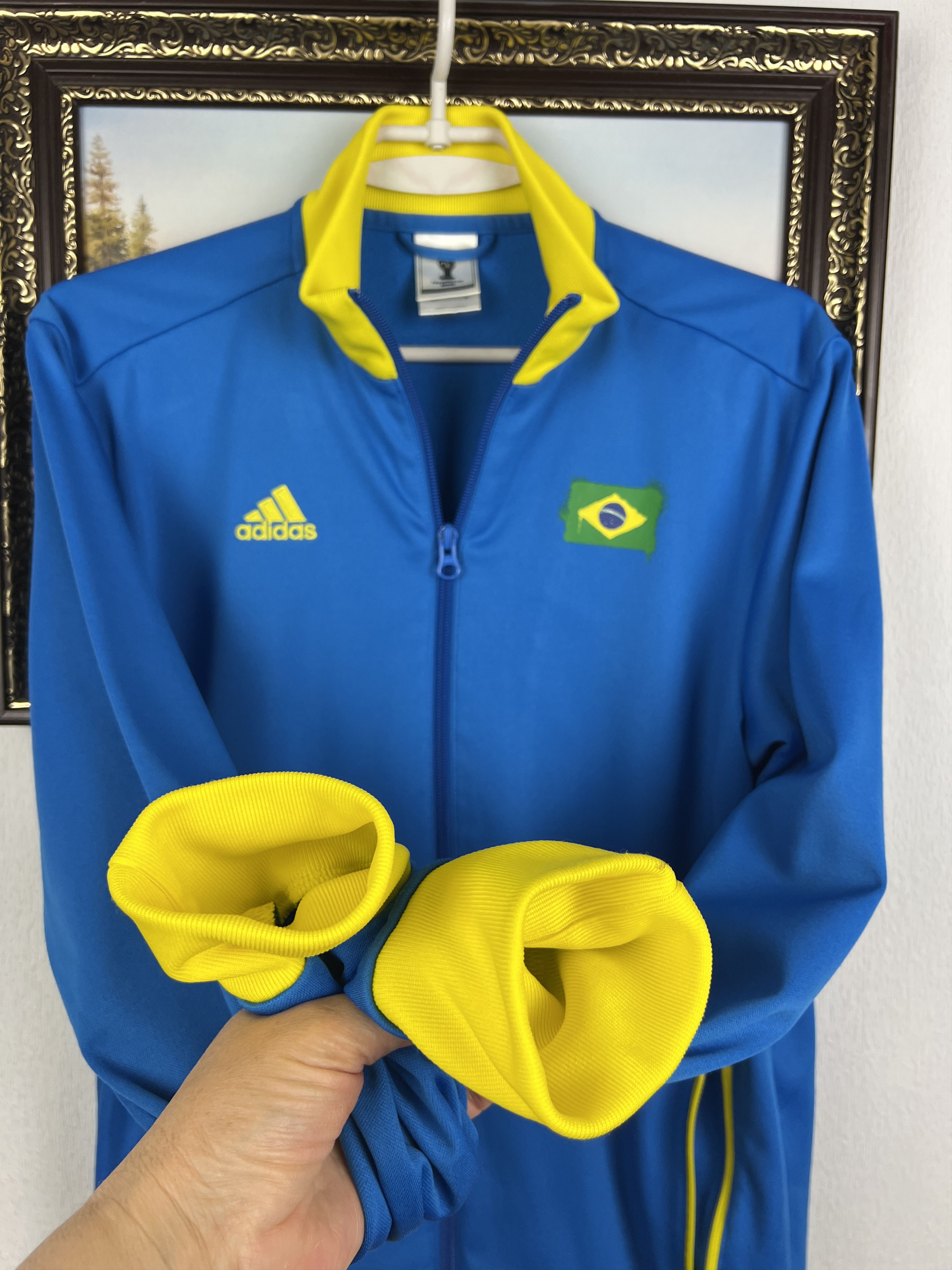 Adidas Brazil World Cup Jacket Football Track Top National Team Size US S / EU 44-46 / 1 - 7 Thumbnail